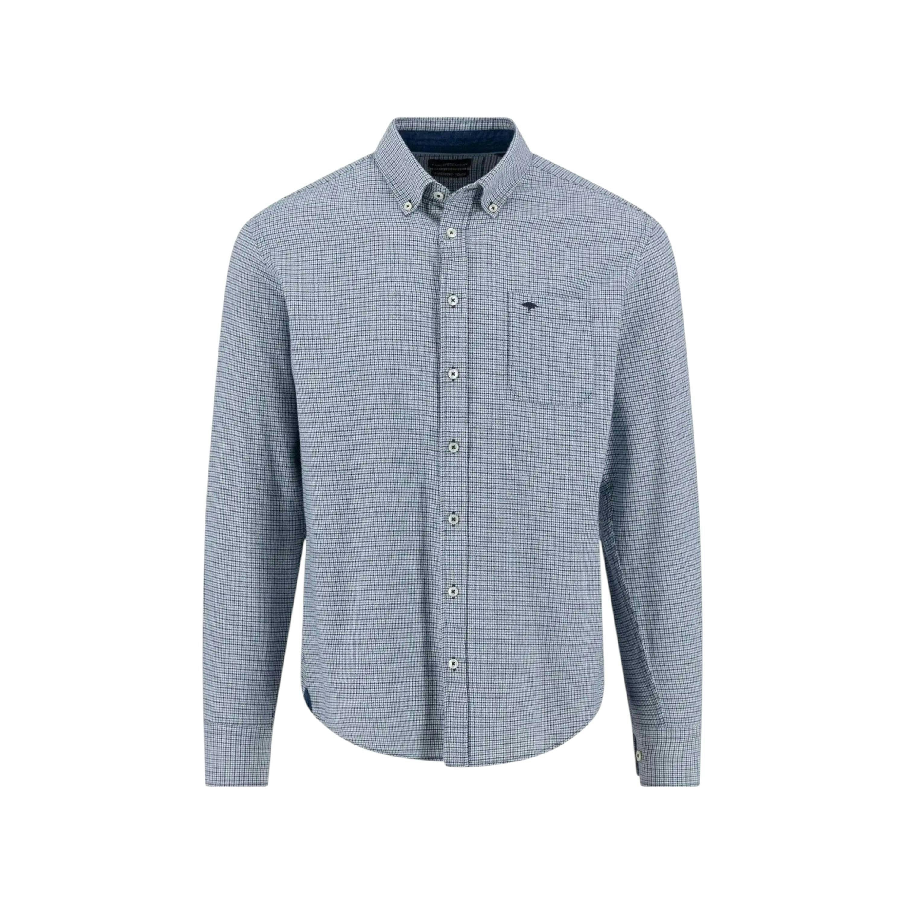 Houndstooth Check Button Down Shirt Navy , view 1 of 2
