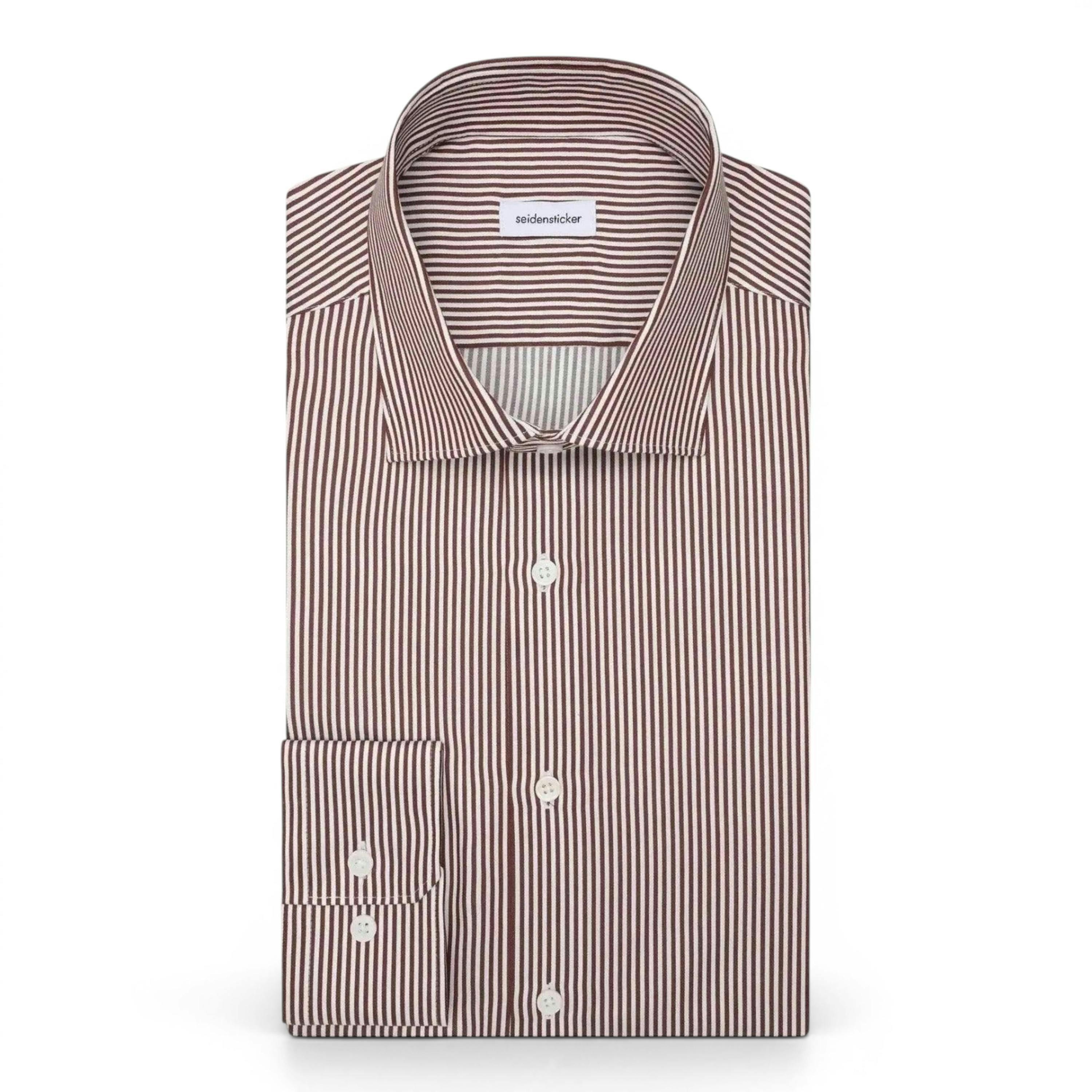 Seidensticker Slim Fit Easy Iron New Kent Striped Business Shirt Burgundy , view 1 of 2