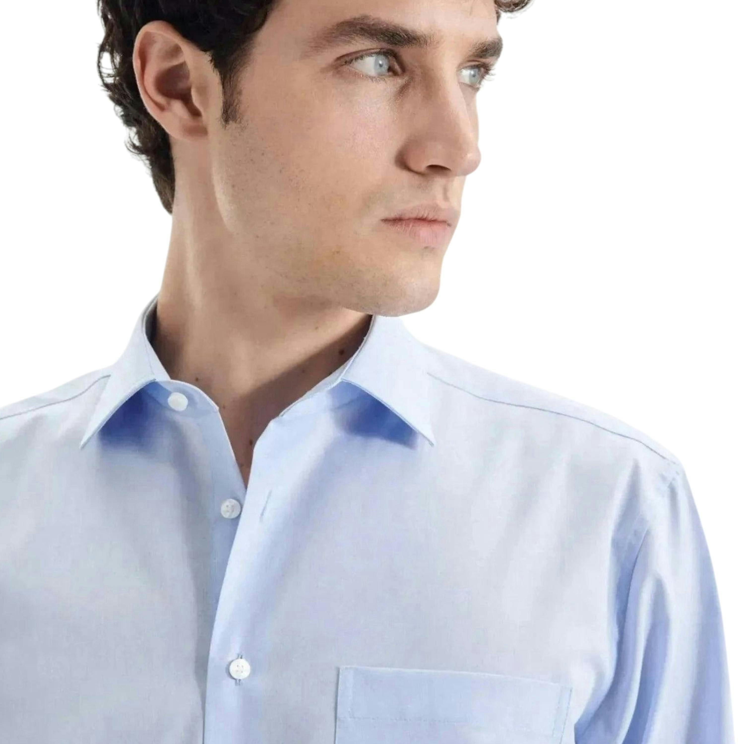 Regular Fit No Iron Kent Collar Business Shirt Light Blue , view 3 of 6