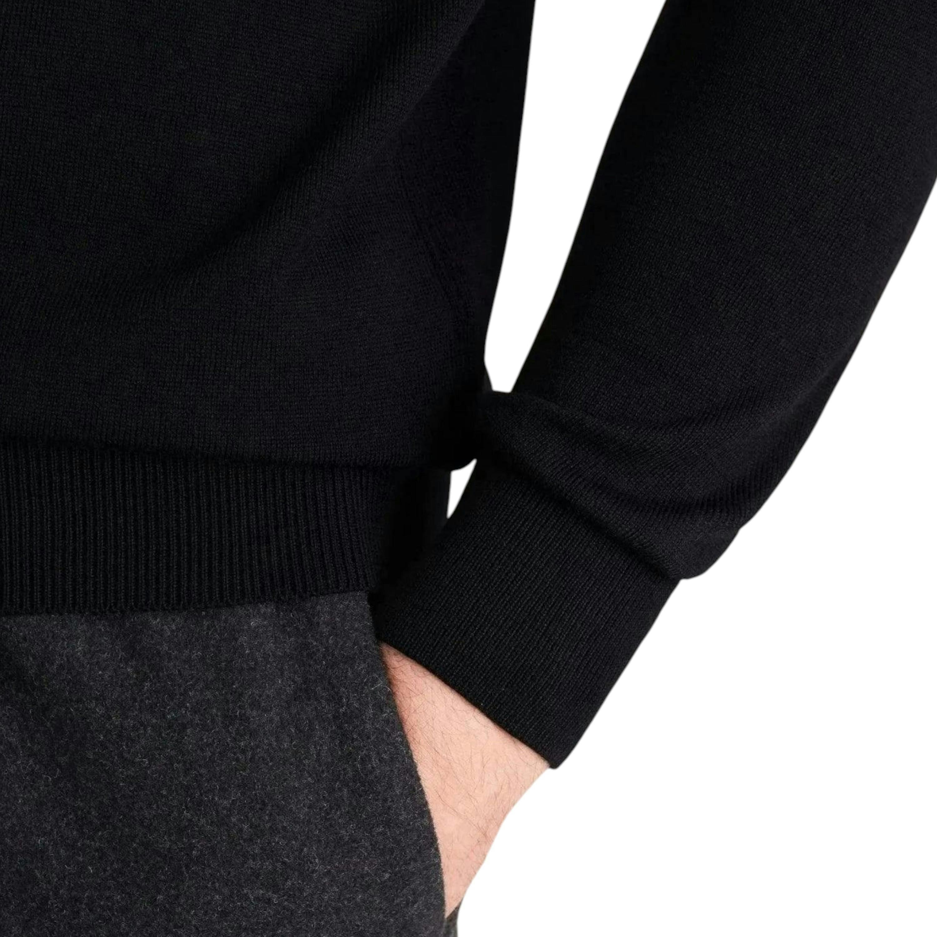 Seidensticker Merino Wool Polo Collar Knit Black , view 4 of 6