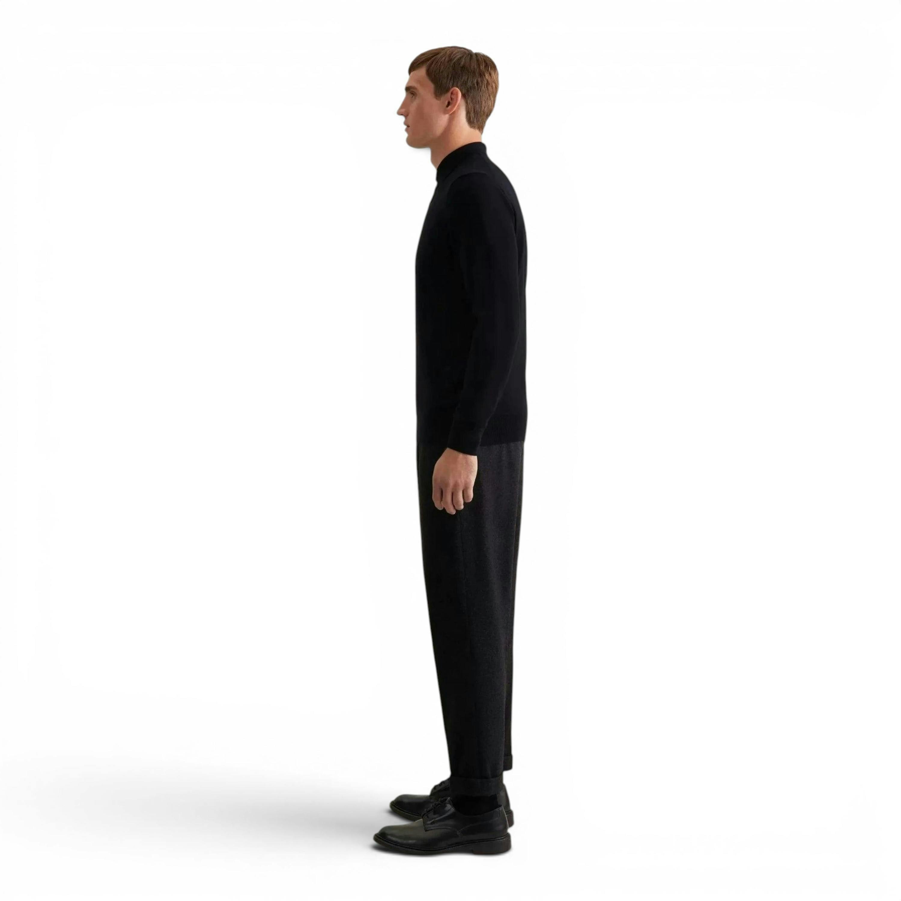 Seidensticker Merino Wool Polo Collar Knit Black , view 6 of 6