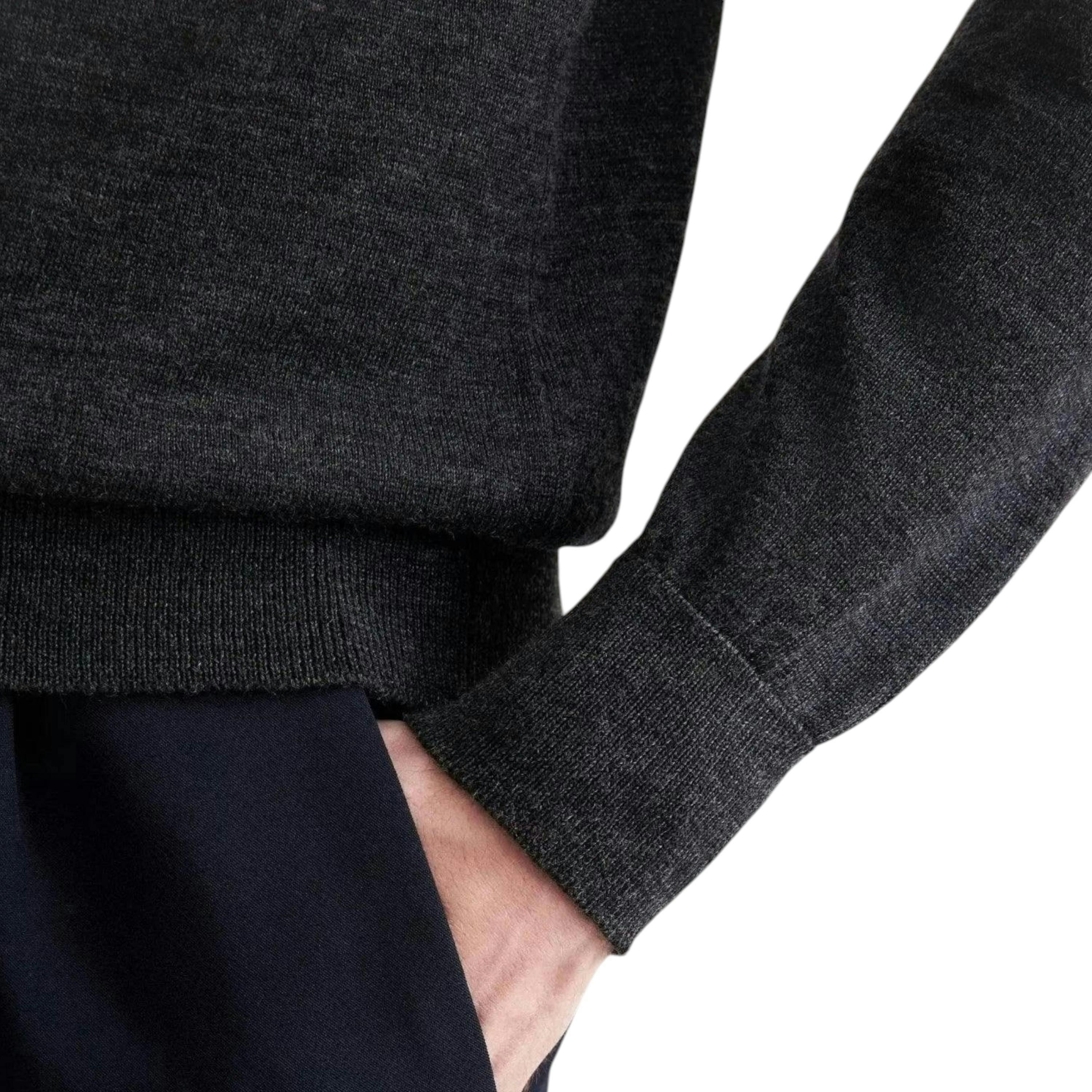 Seidensticker Merino Wool Polo Collar Knit Grey , view 4 of 6