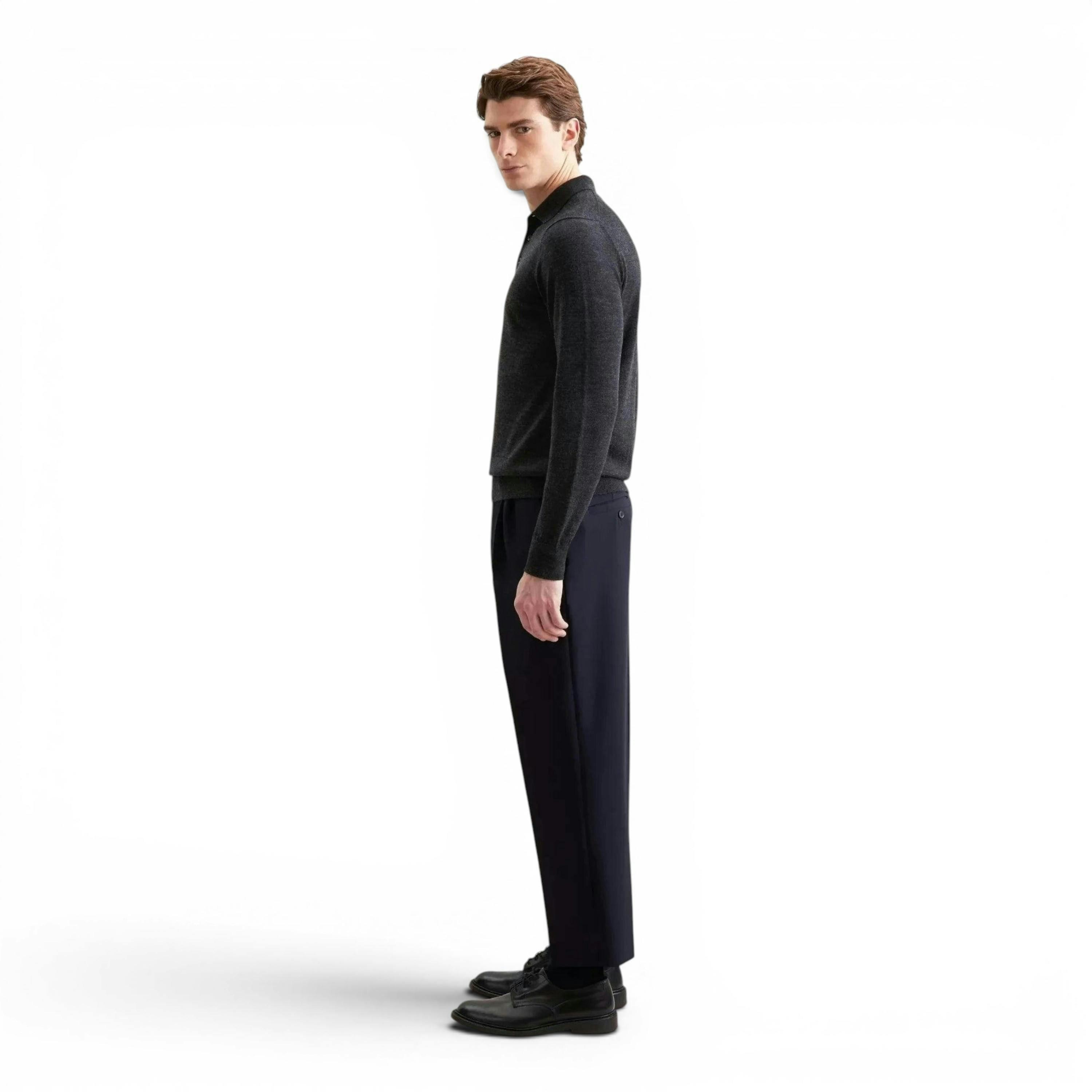 Seidensticker Merino Wool Polo Collar Knit Grey , view 6 of 6
