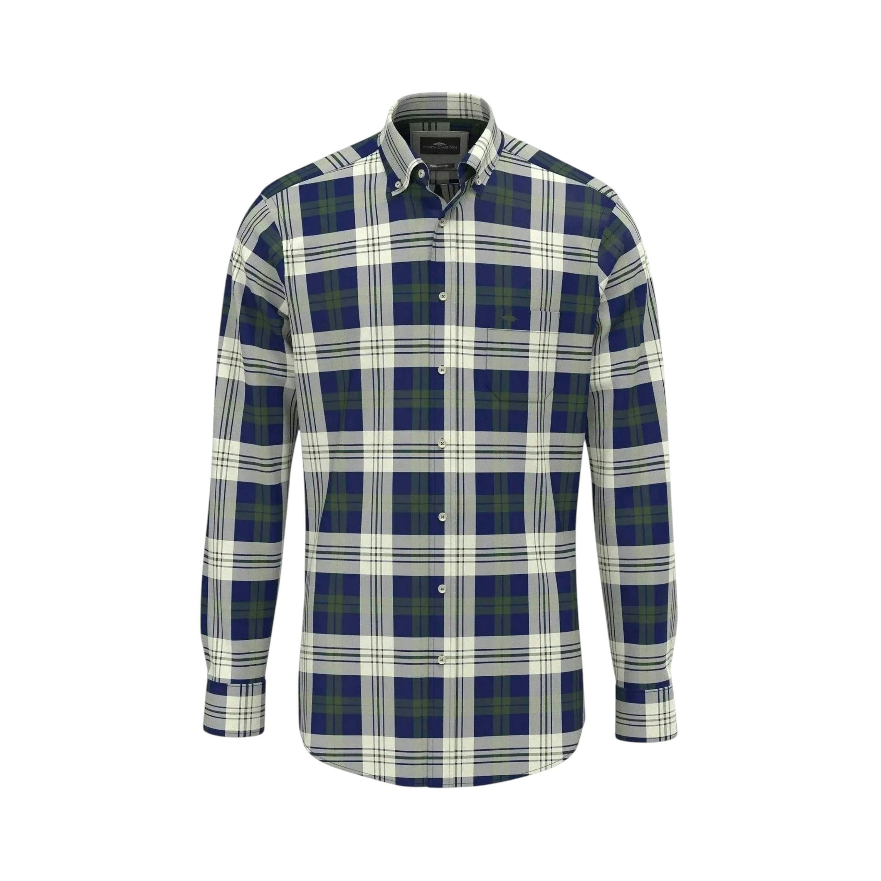 Washed Oxford Check Button Down Shirt Dark Leaf , view 1 of 2