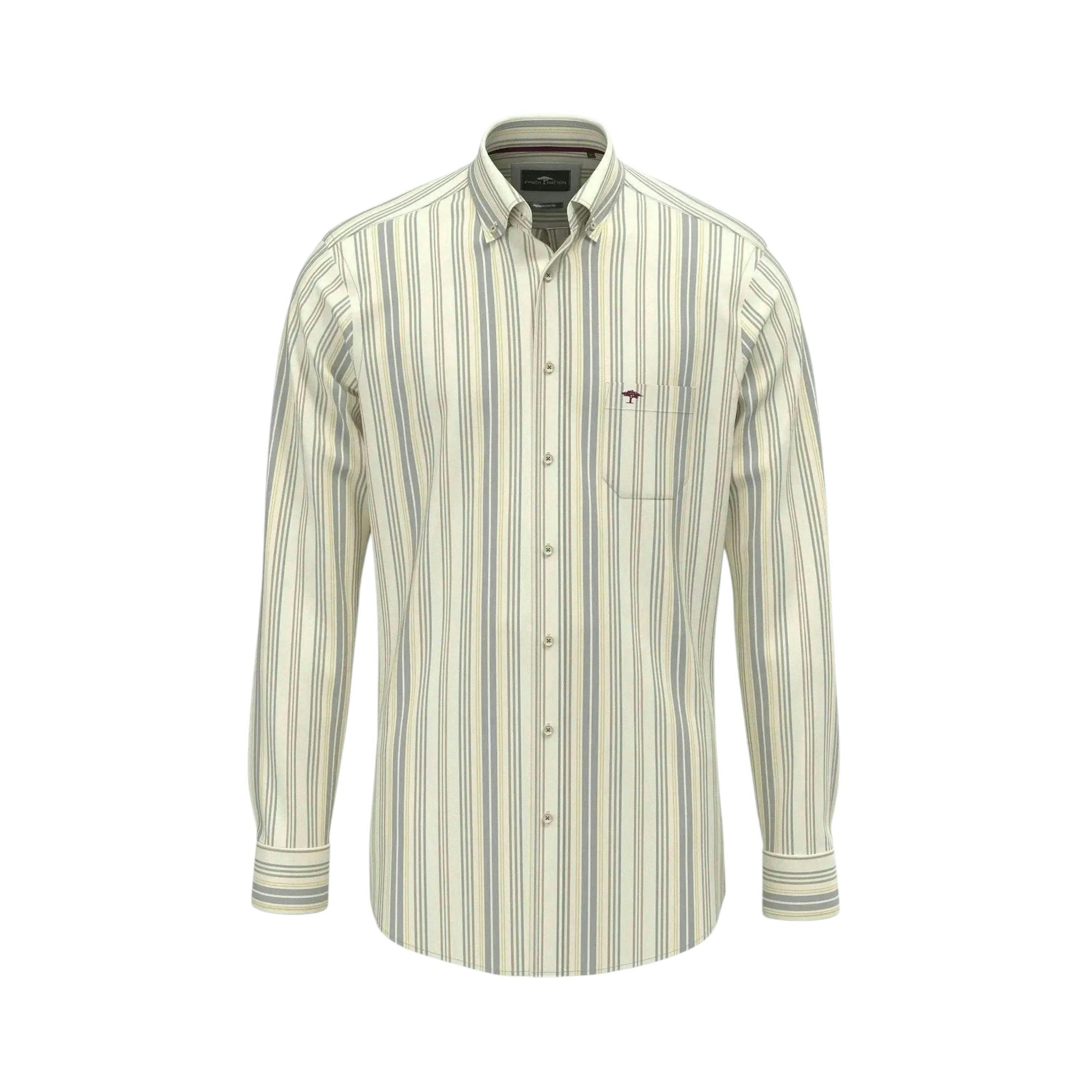 Washed Oxford Stripe Button Down Shirt Deep Merlot , view 1 of 2