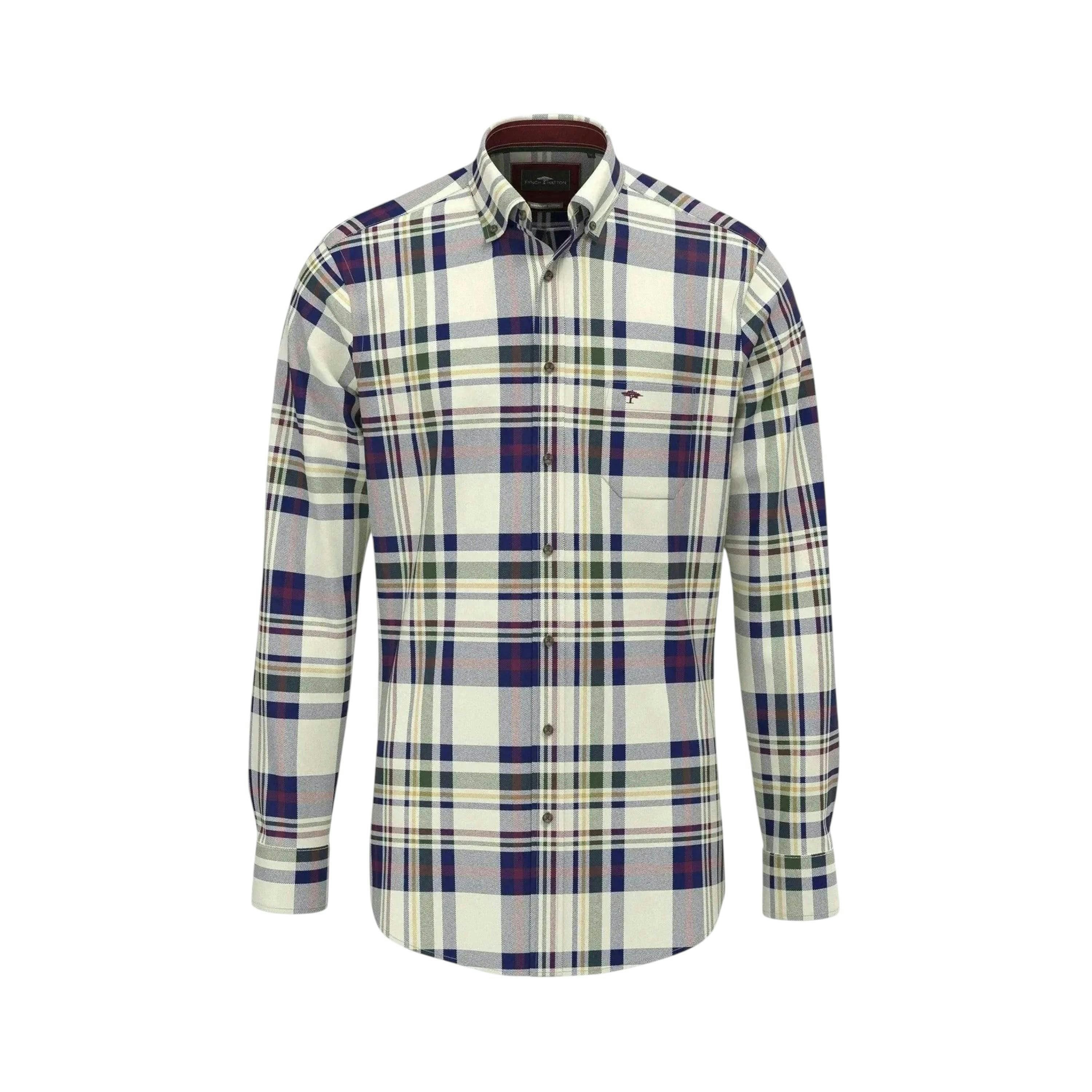 Colourful Check Button Down Shirt Deep Merlot , view 1 of 2