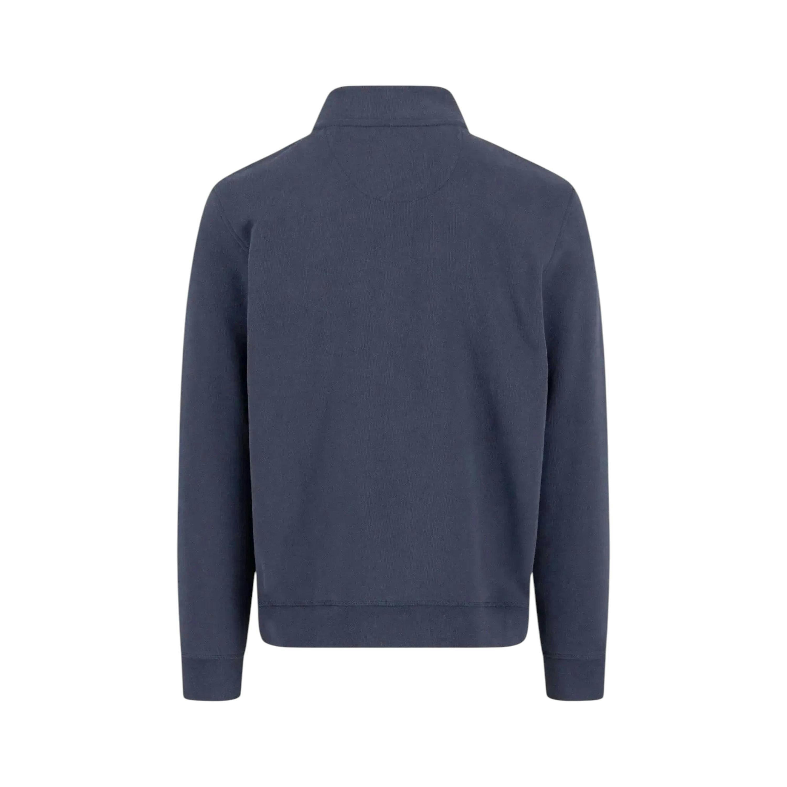1/4 Zip Stand Collar Cotton Sweat Navy , view 2 of 3