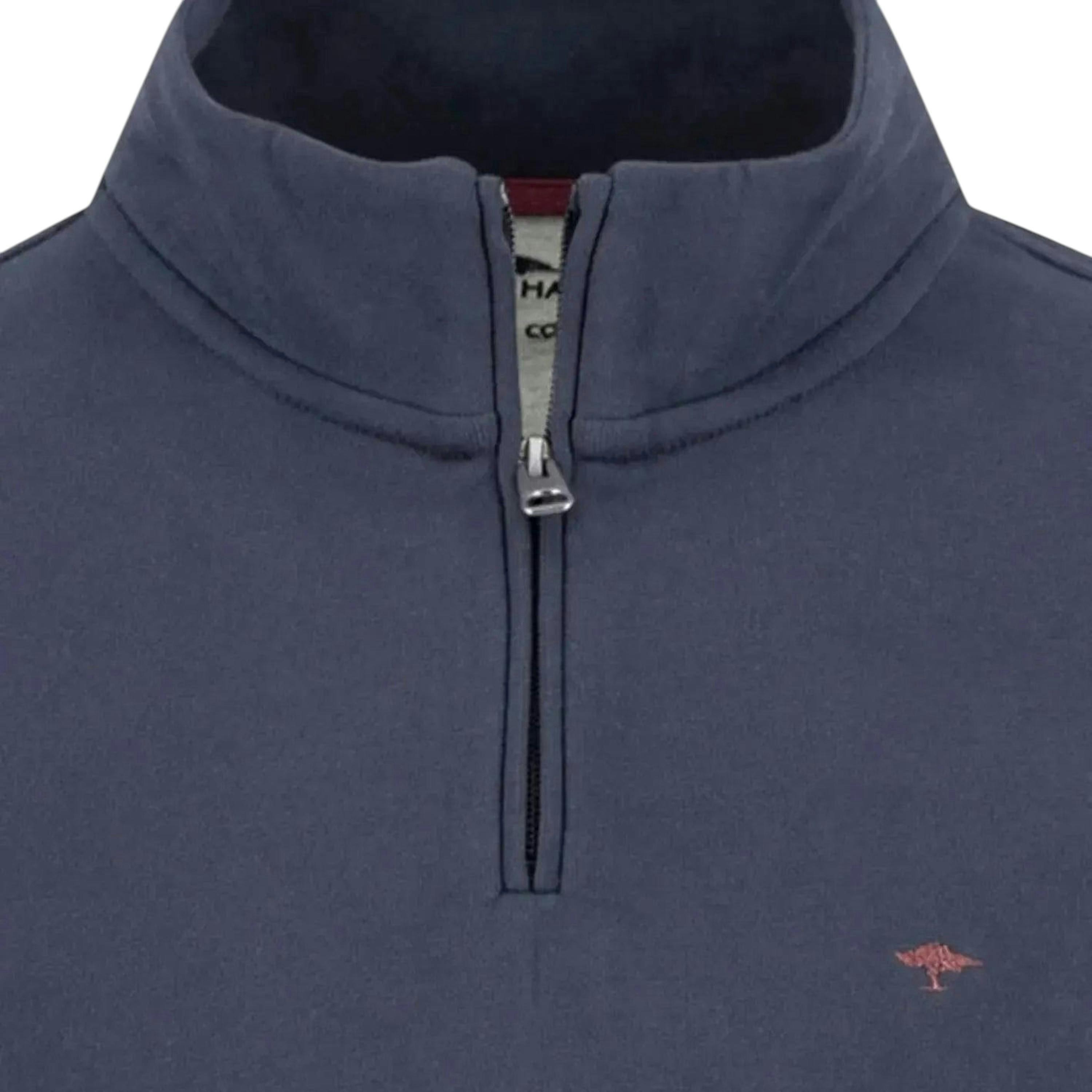 1/4 Zip Stand Collar Cotton Sweat Navy , view 3 of 3