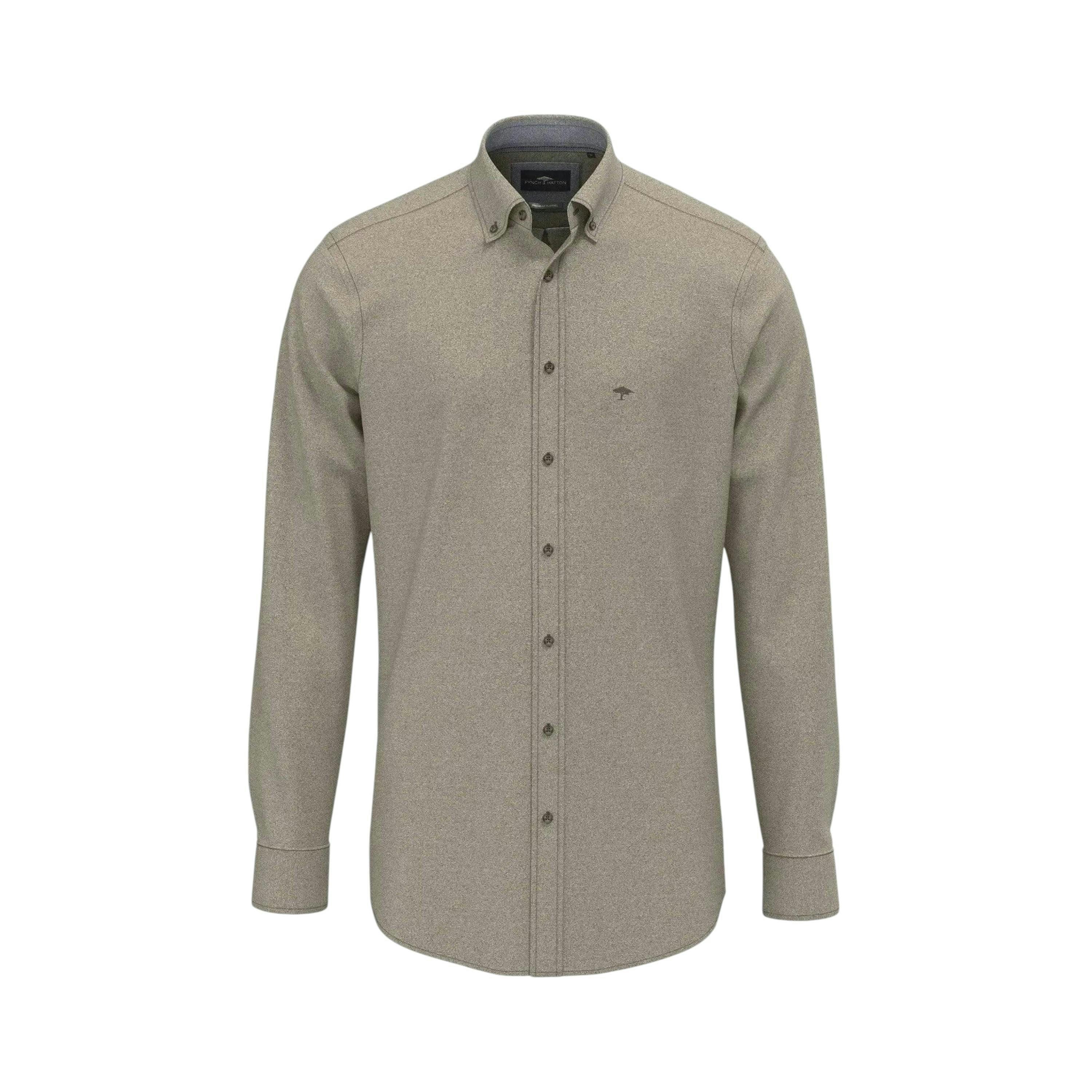 Herringbone Flannel Button Down Shirt Dark Chocolate , view 1 of 5