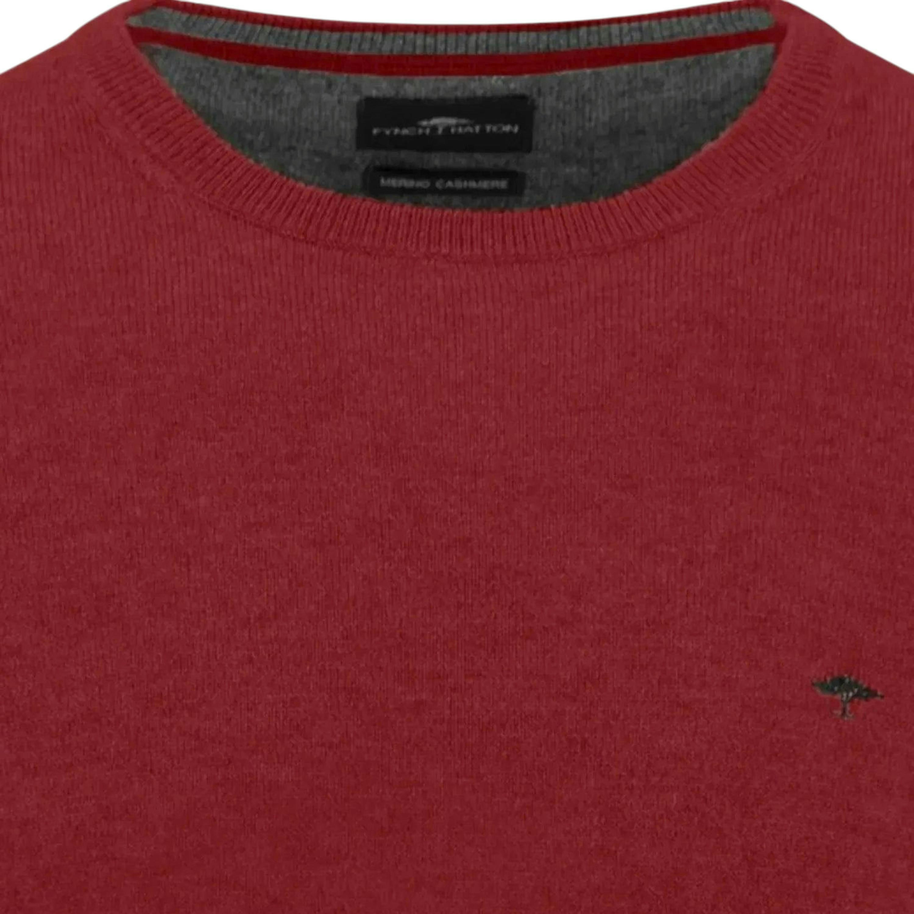 Merino Wool Cashmere Crewneck Knit Garnet Red , view 3 of 3