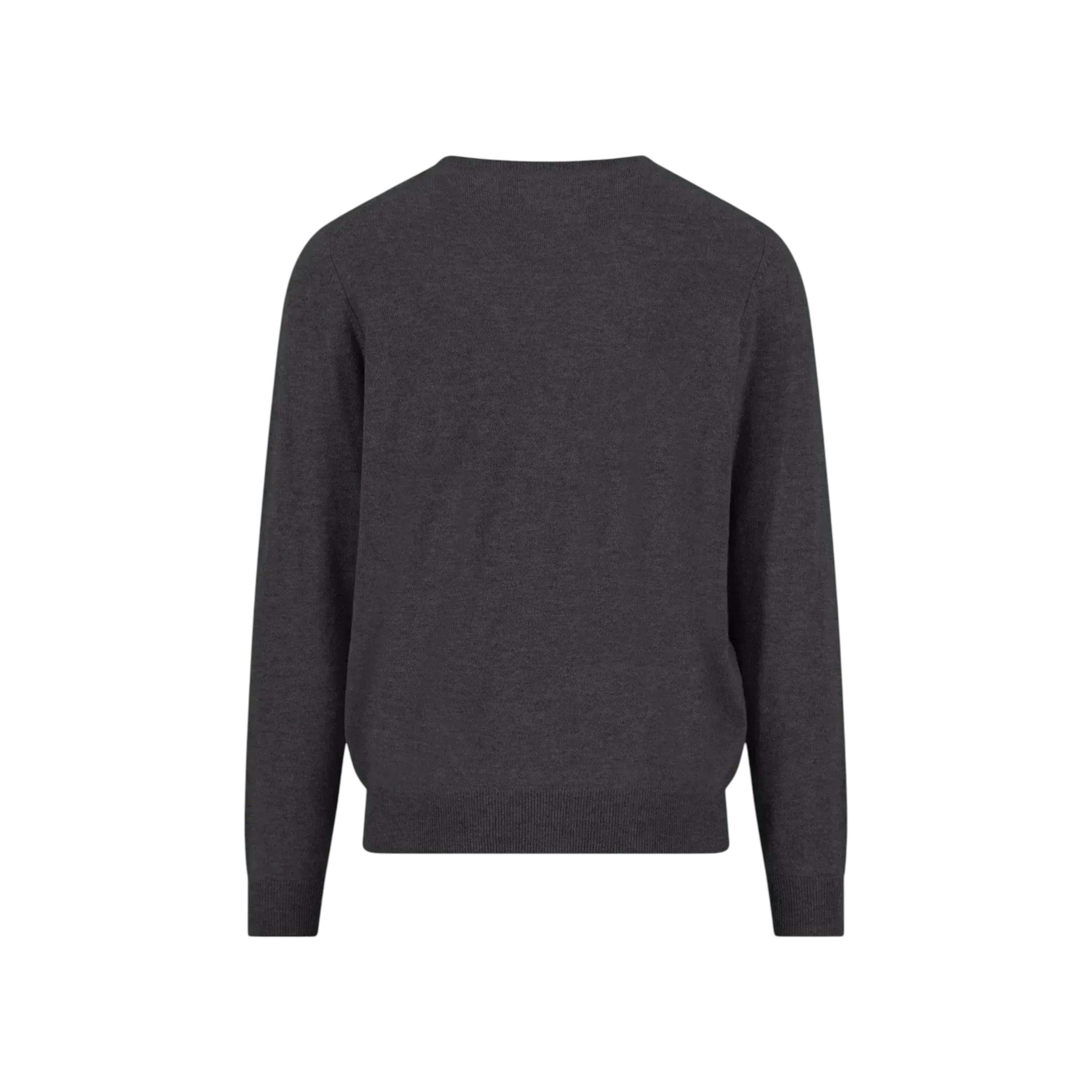 Merino Wool Cashmere Crewneck Knit Charcoal , view 2 of 2