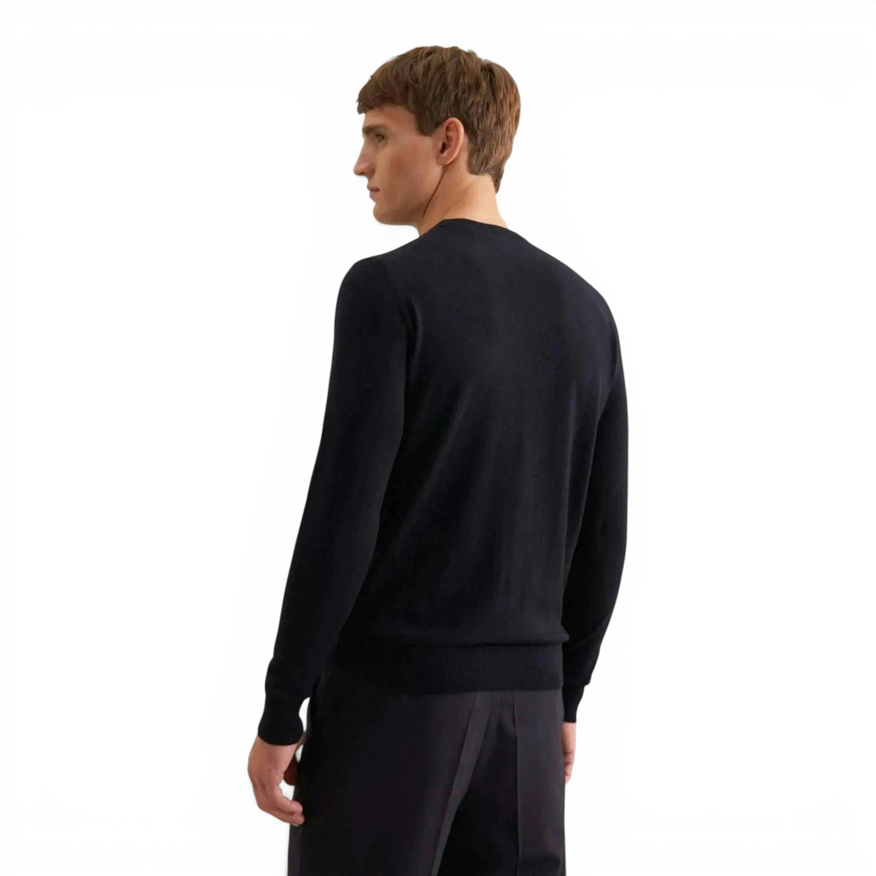 Seidensticker Merino Wool Crewneck Knit Dark Blue , view 2 of 6