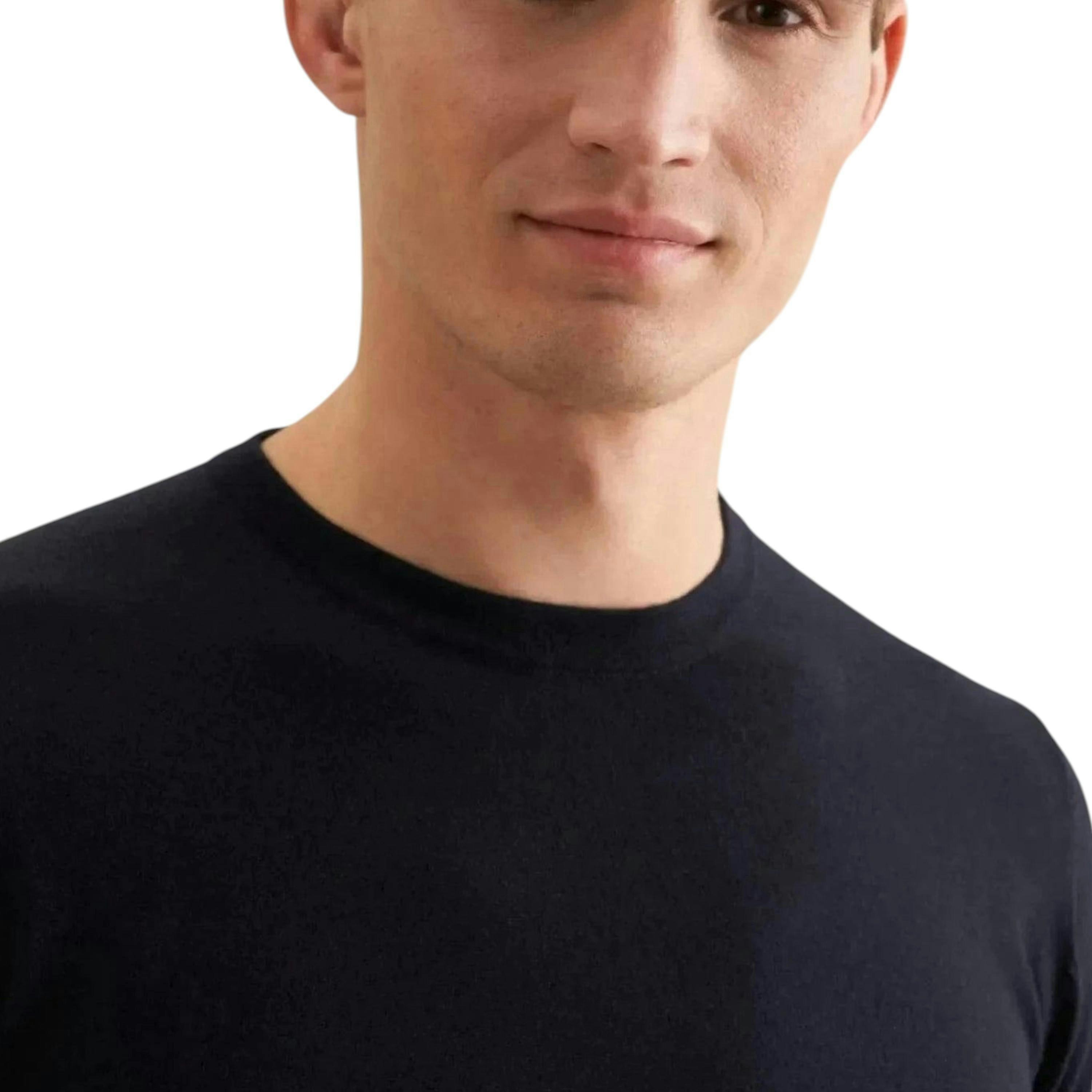Seidensticker Merino Wool Crewneck Knit Dark Blue , view 3 of 6