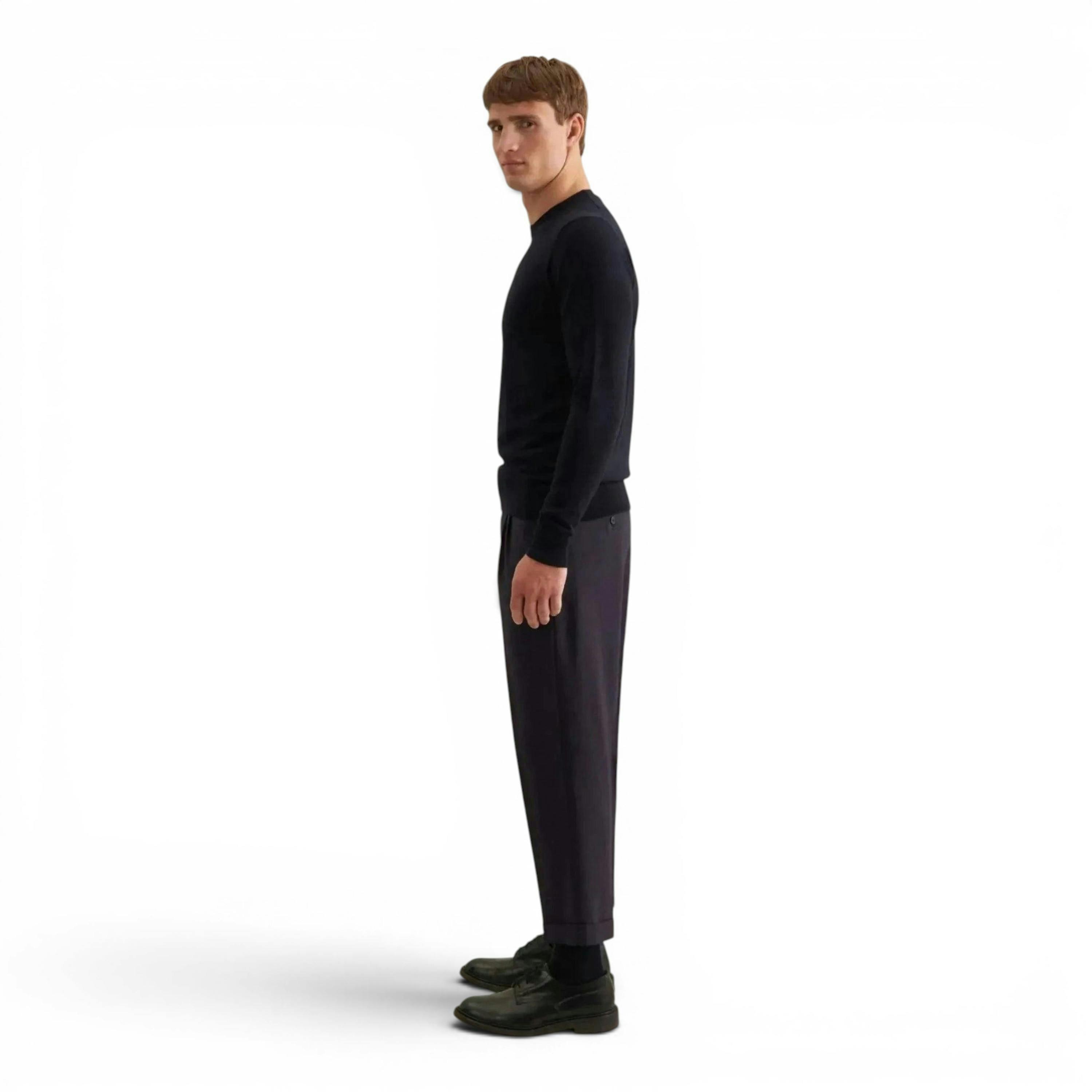 Seidensticker Merino Wool Crewneck Knit Dark Blue , view 6 of 6