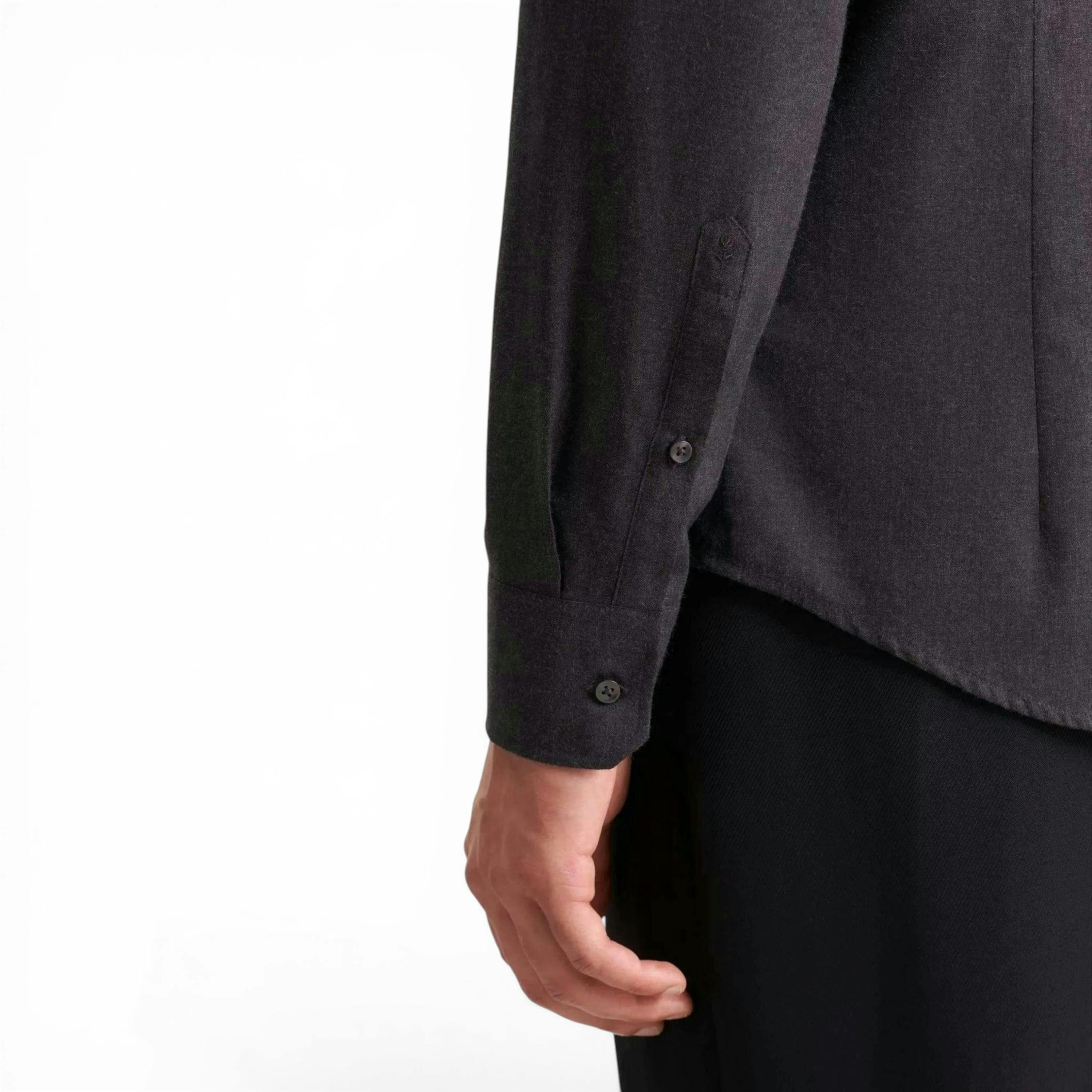 Seidensticker Slim Fit New Kent Flannel Shirt Grey , view 4 of 6
