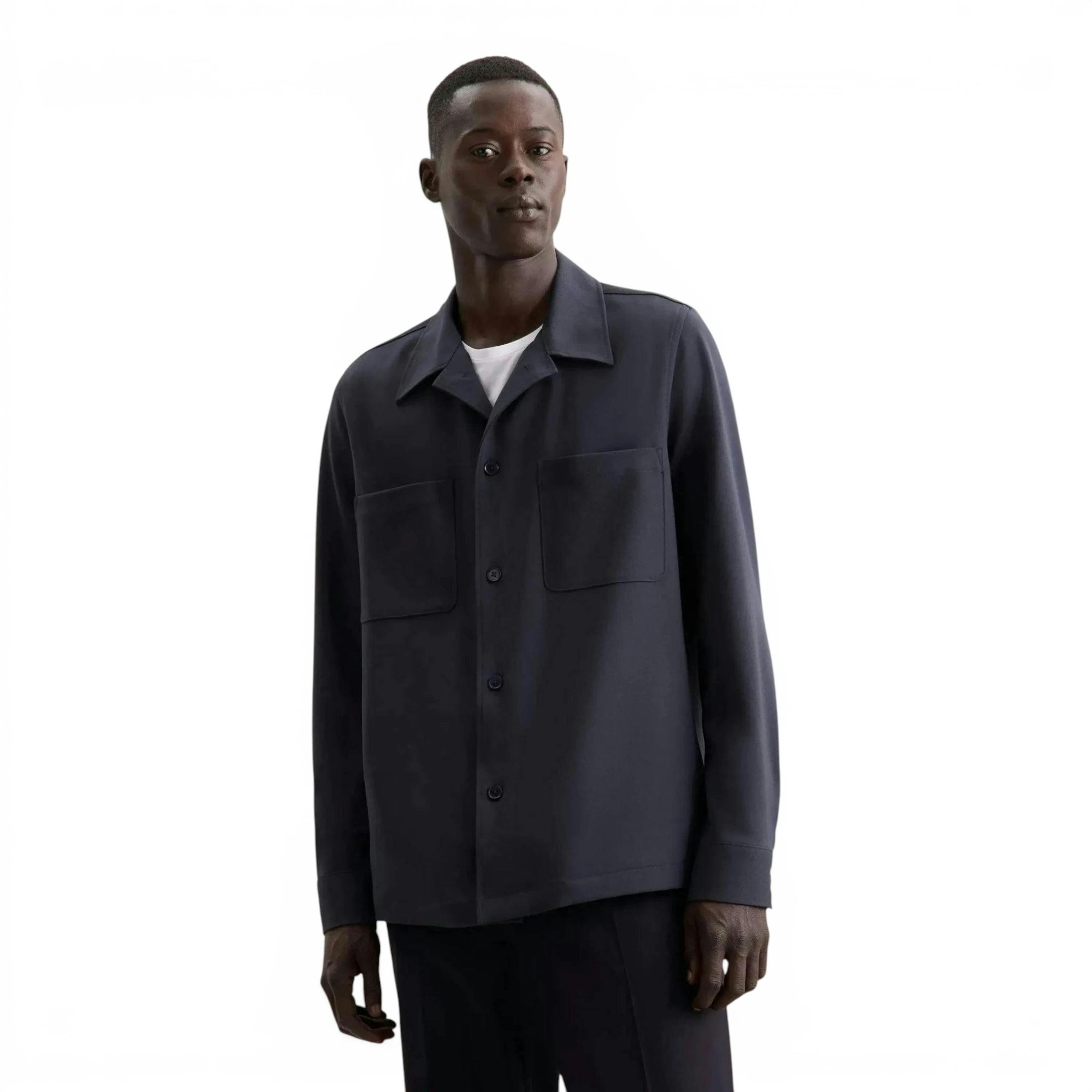 Seidensticker Regular Fit Wool Mix Casual Lapel Overshirt Grey , view 1 of 6