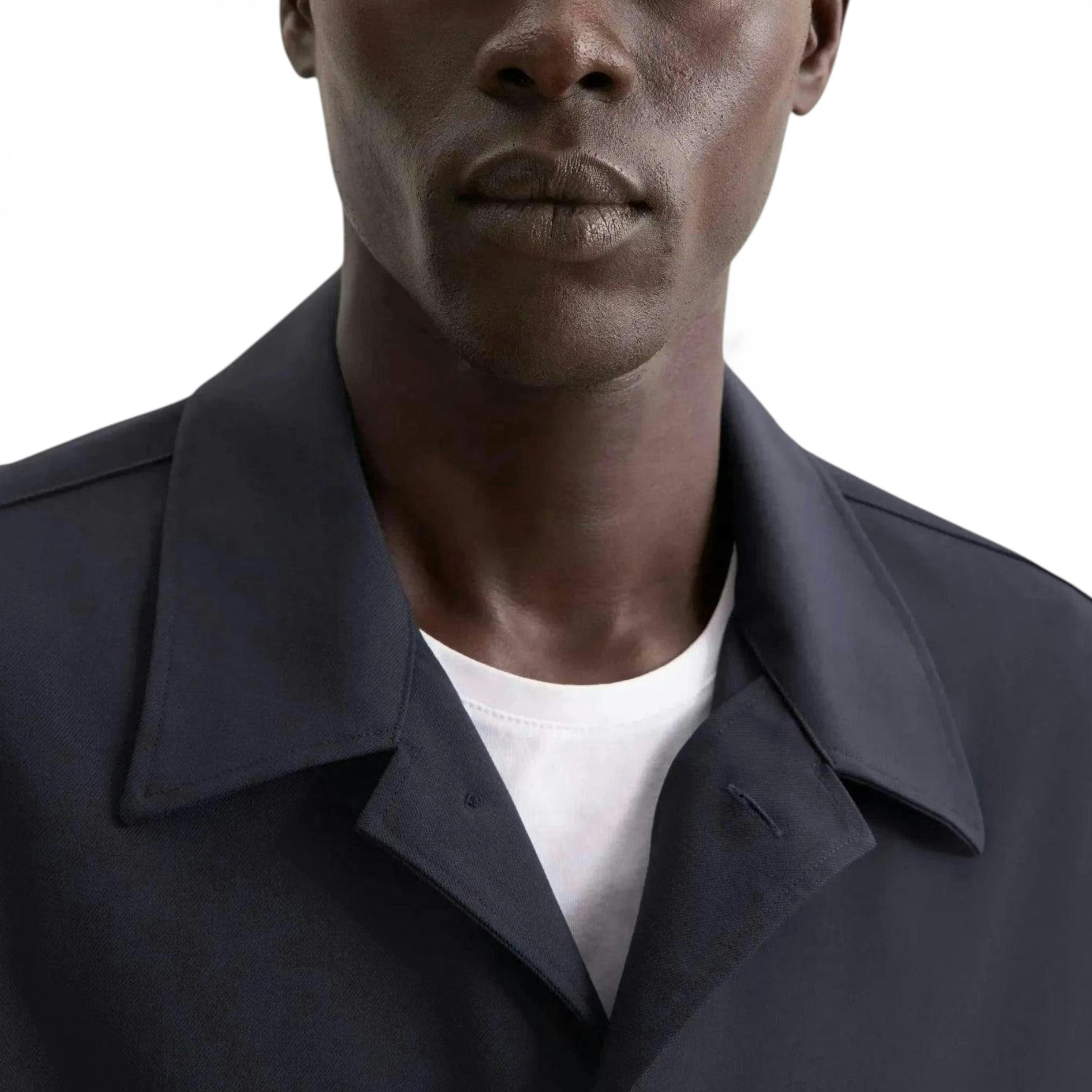 Regular Fit Wool Mix Casual Lapel Overshirt Grey , view 3 of 6