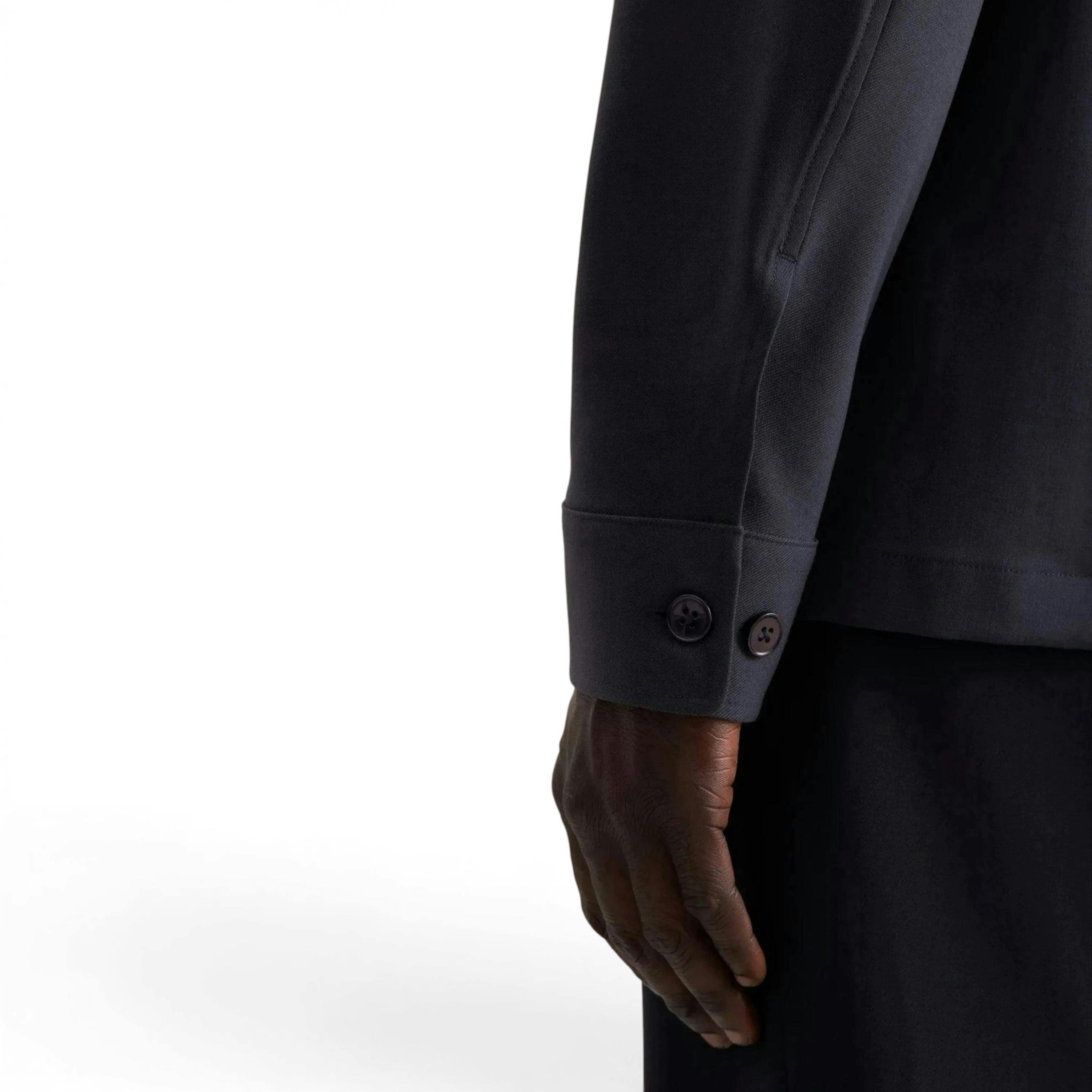 Regular Fit Wool Mix Casual Lapel Overshirt Grey , view 4 of 6