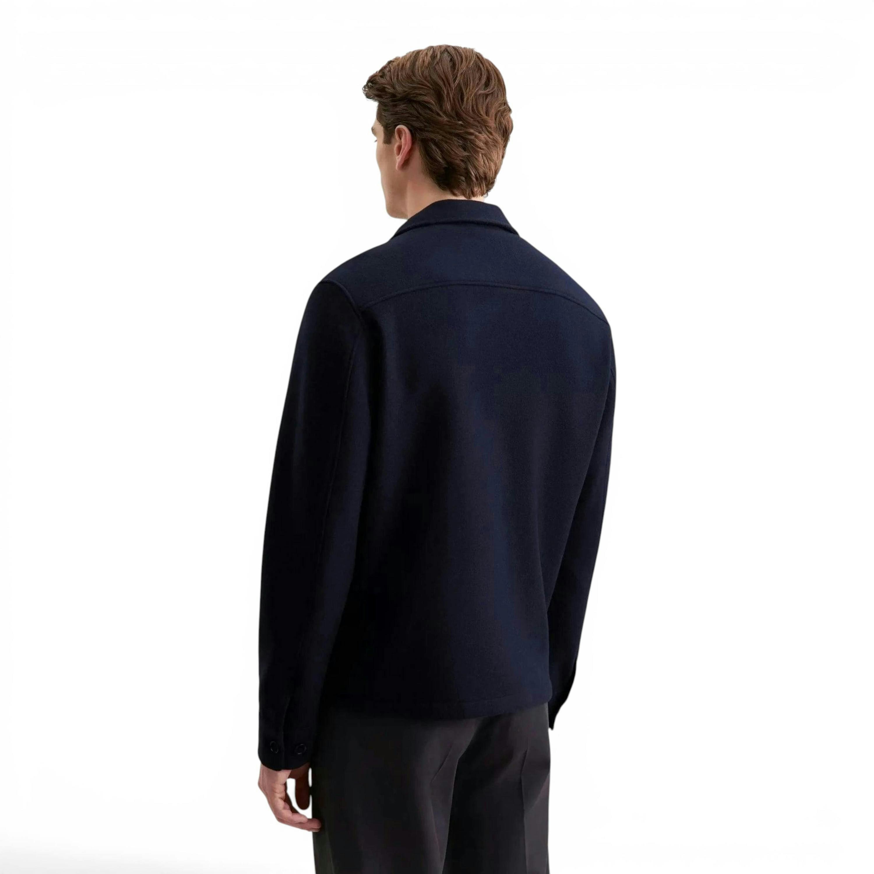 Regular Fit Wool Mix Casual Overshirt Dark Blue , view 2 of 6