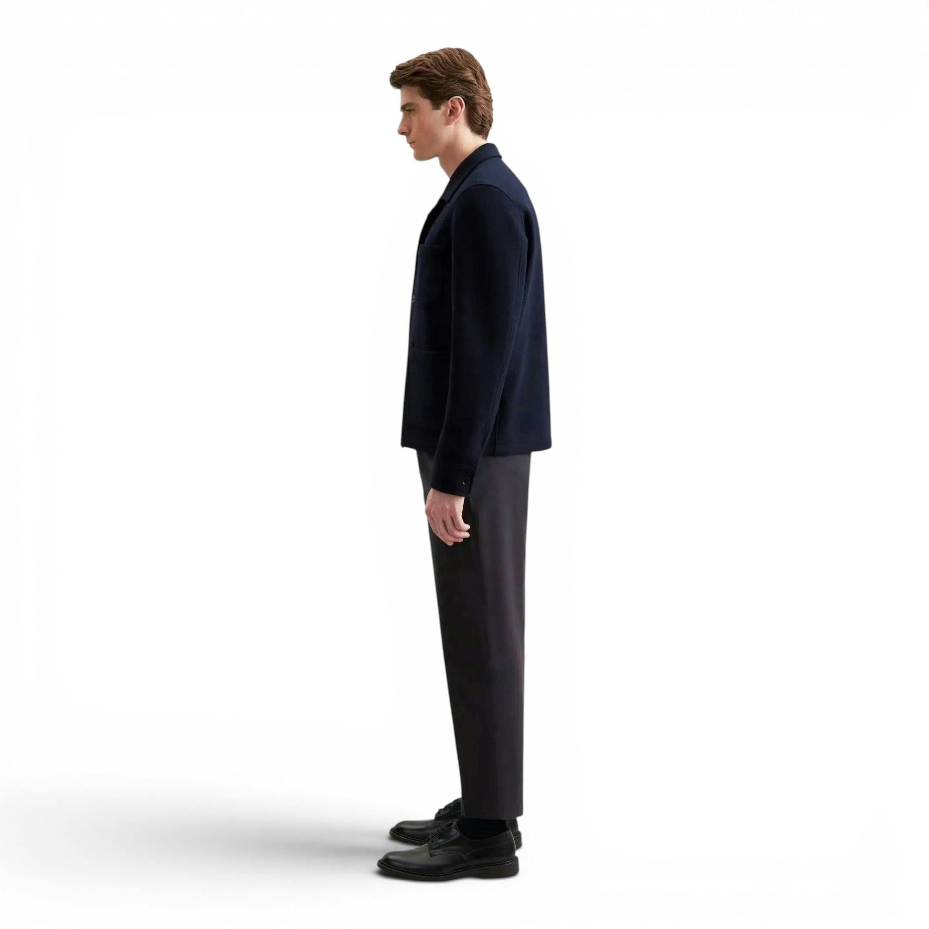 Regular Fit Wool Mix Casual Overshirt Dark Blue , view 6 of 6