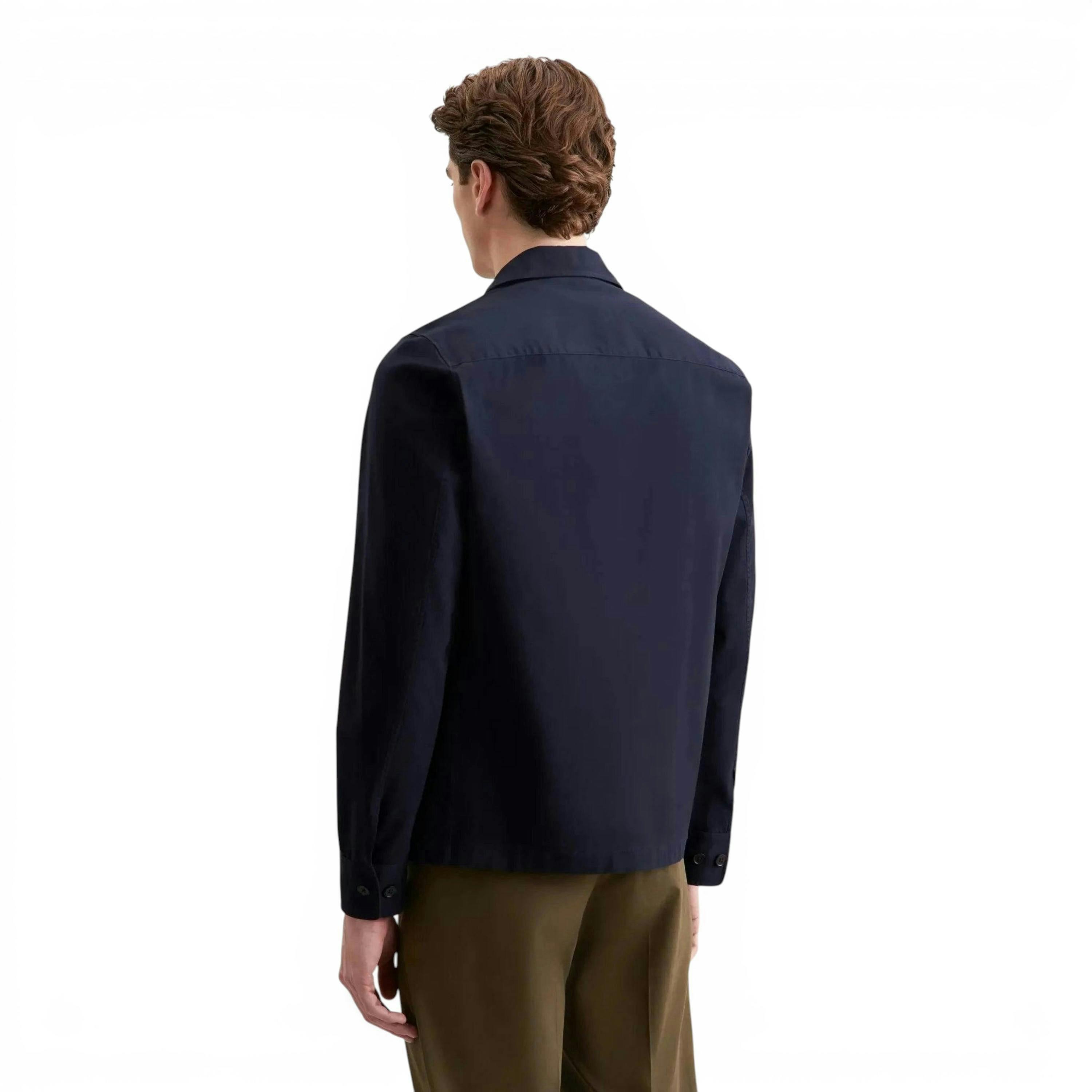 Seidensticker Regular Fit Cotton Twill Casual Lapel Jacket Dark Blue , view 2 of 6