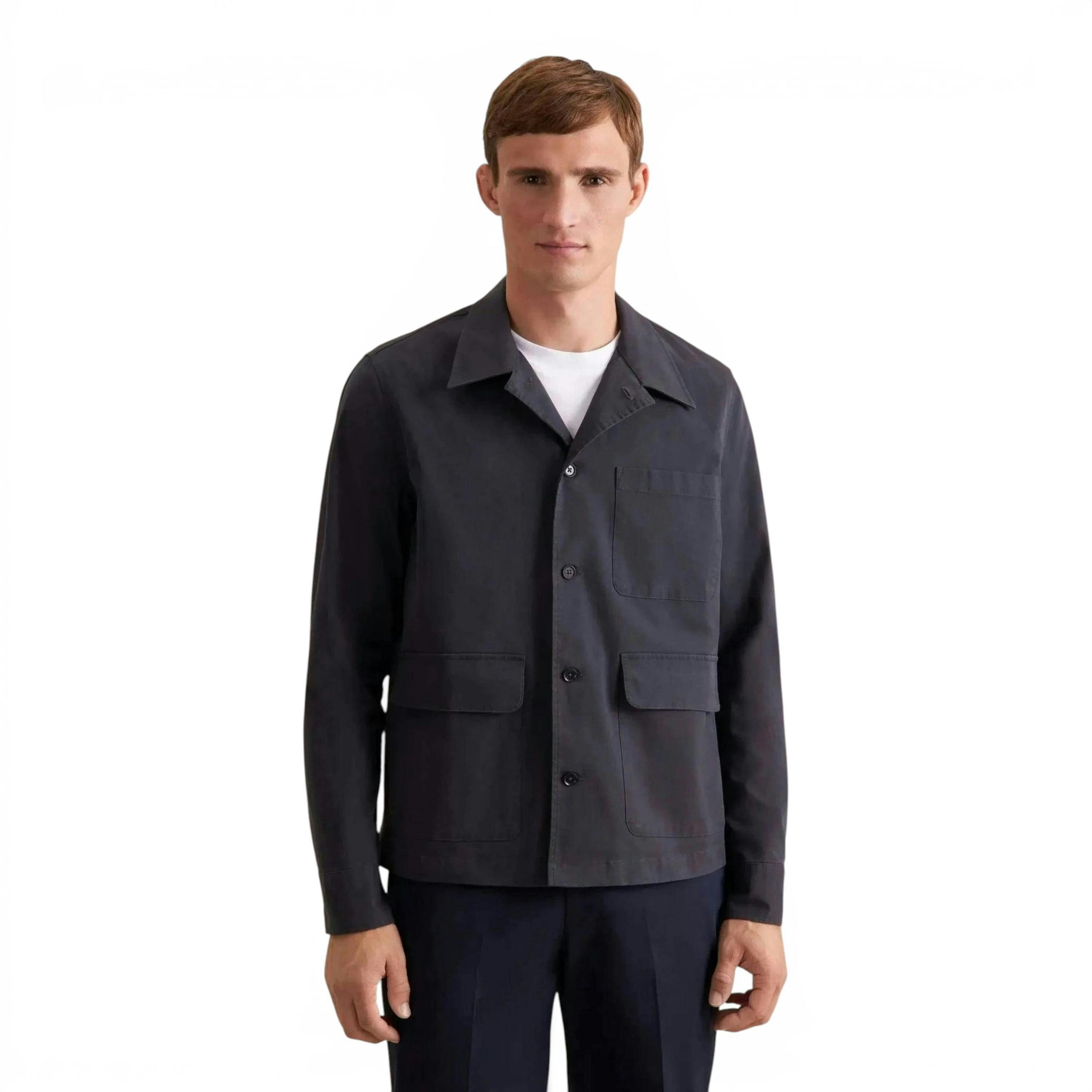 Seidensticker Regular Fit Cotton Twill Casual Lapel Jacket Grey , view 1 of 6