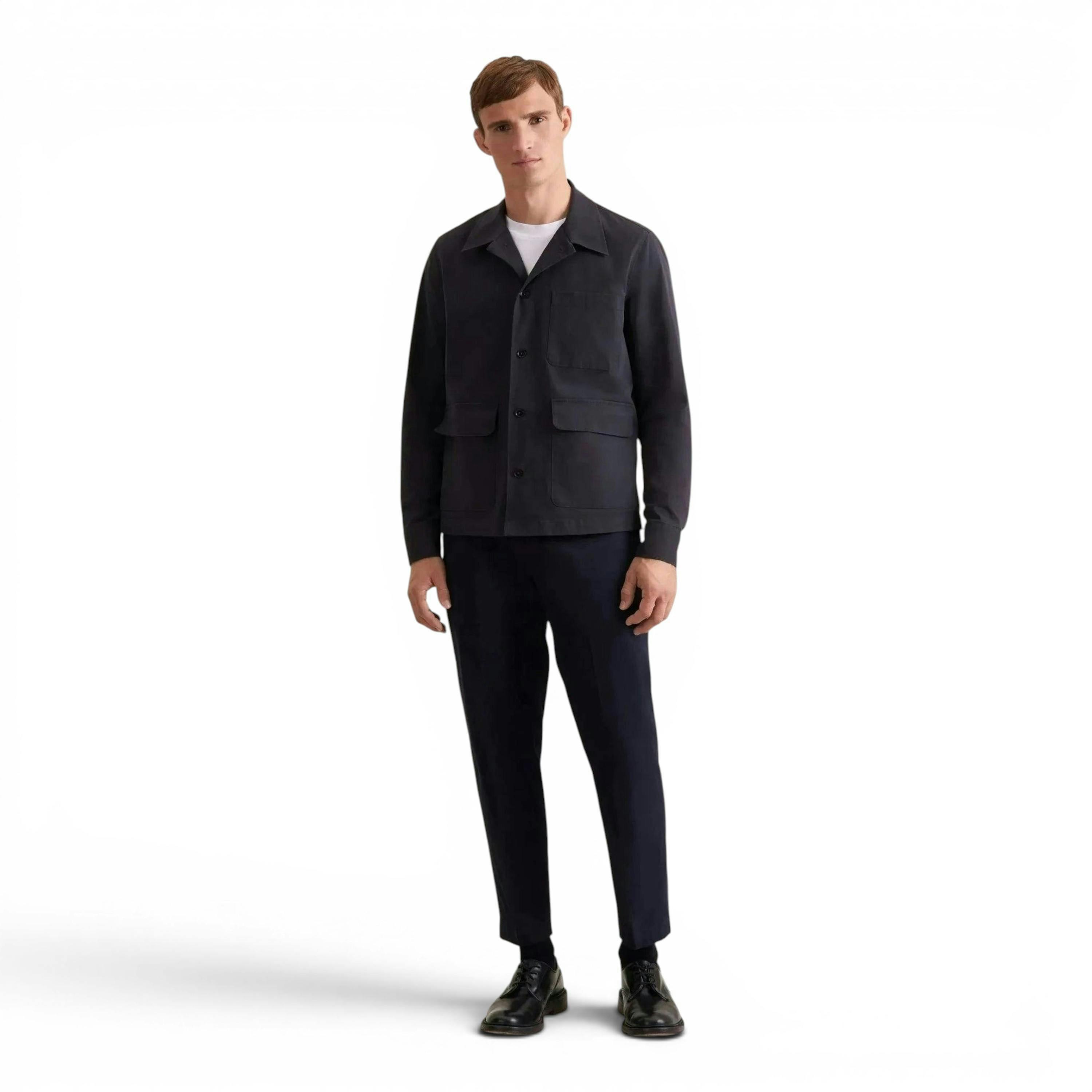 Seidensticker Regular Fit Cotton Twill Casual Lapel Jacket Grey , view 5 of 6