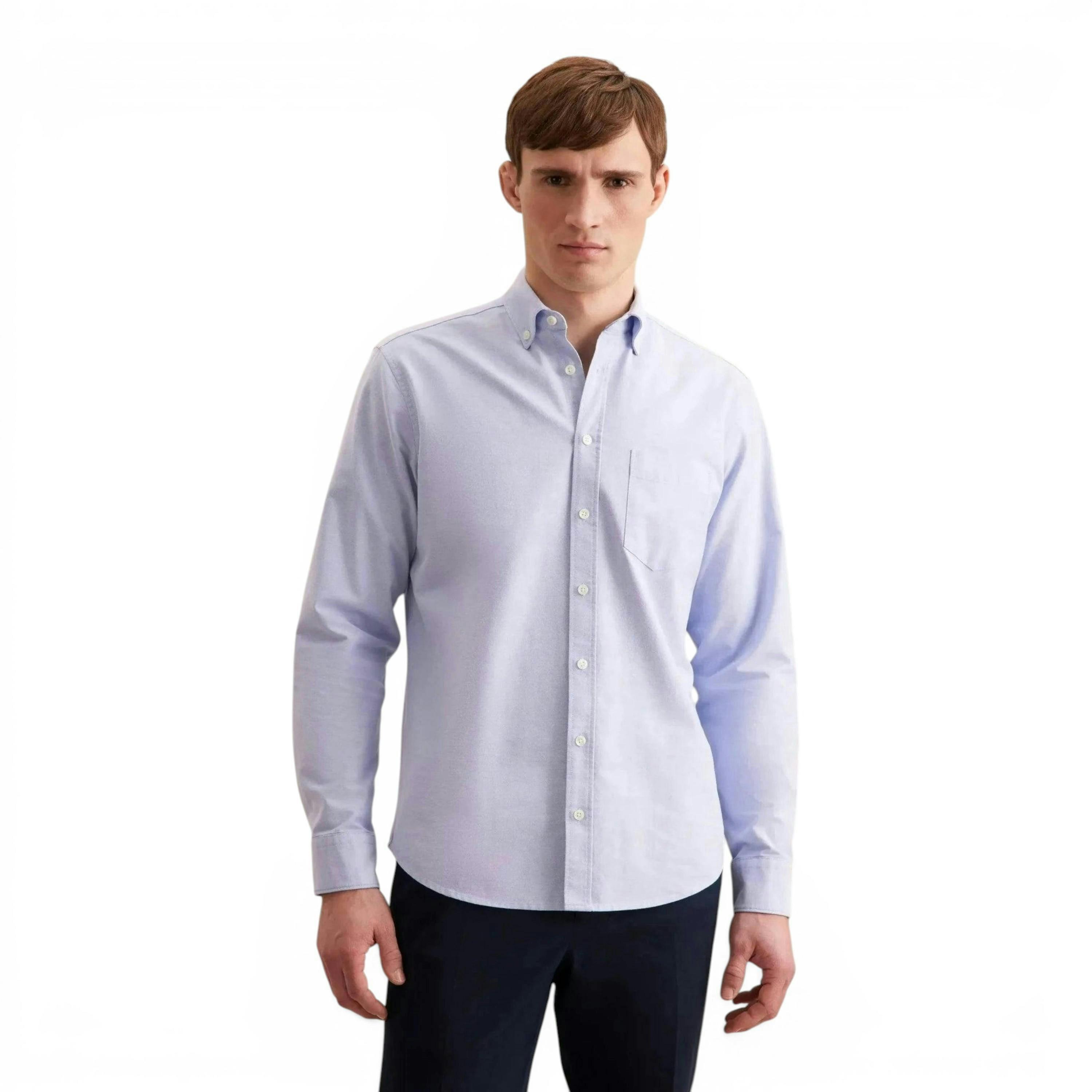 Seidensticker Regular Fit Button Down Oxford Shirt Light Blue , view 1 of 6