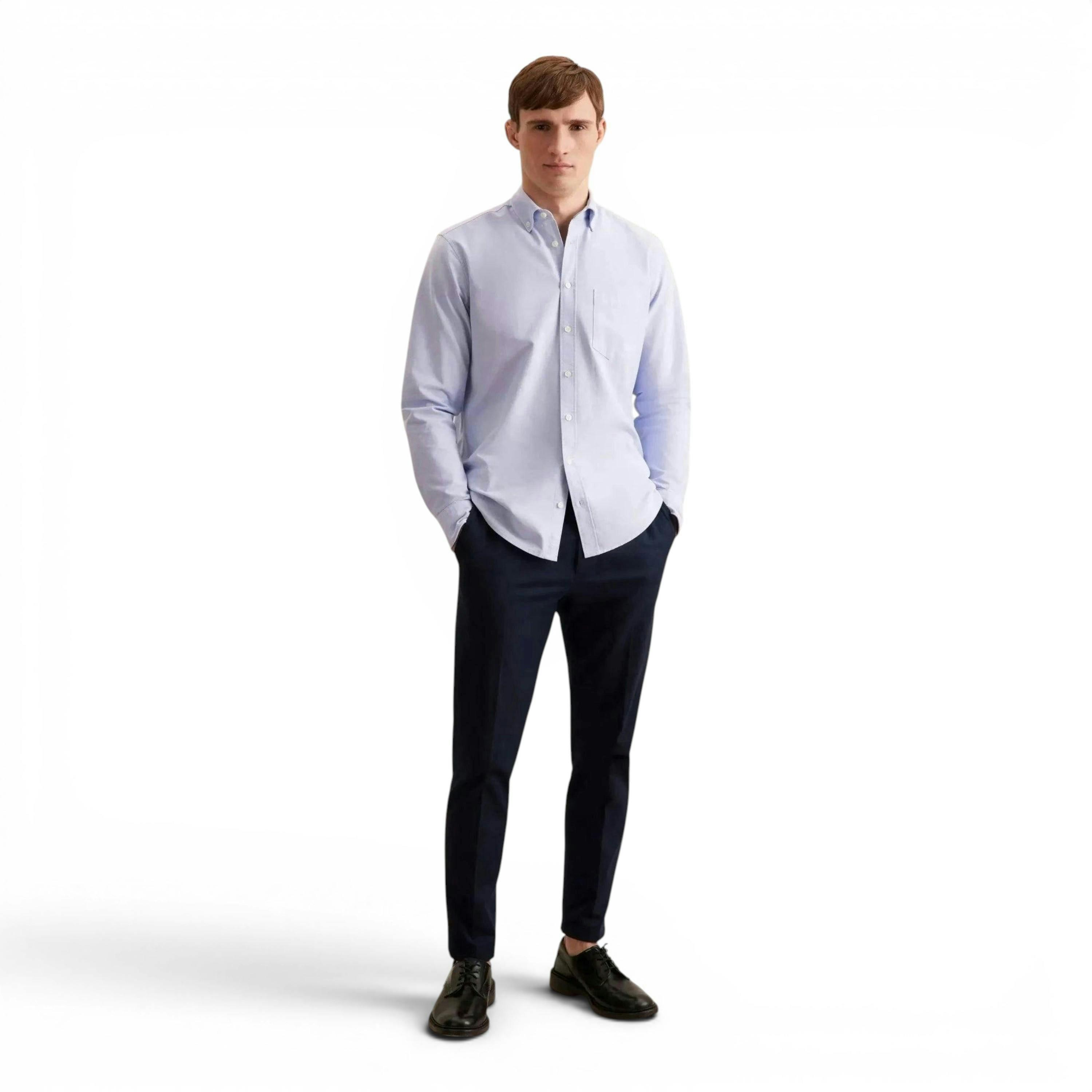 Seidensticker Regular Fit Button Down Oxford Shirt Light Blue , view 5 of 6