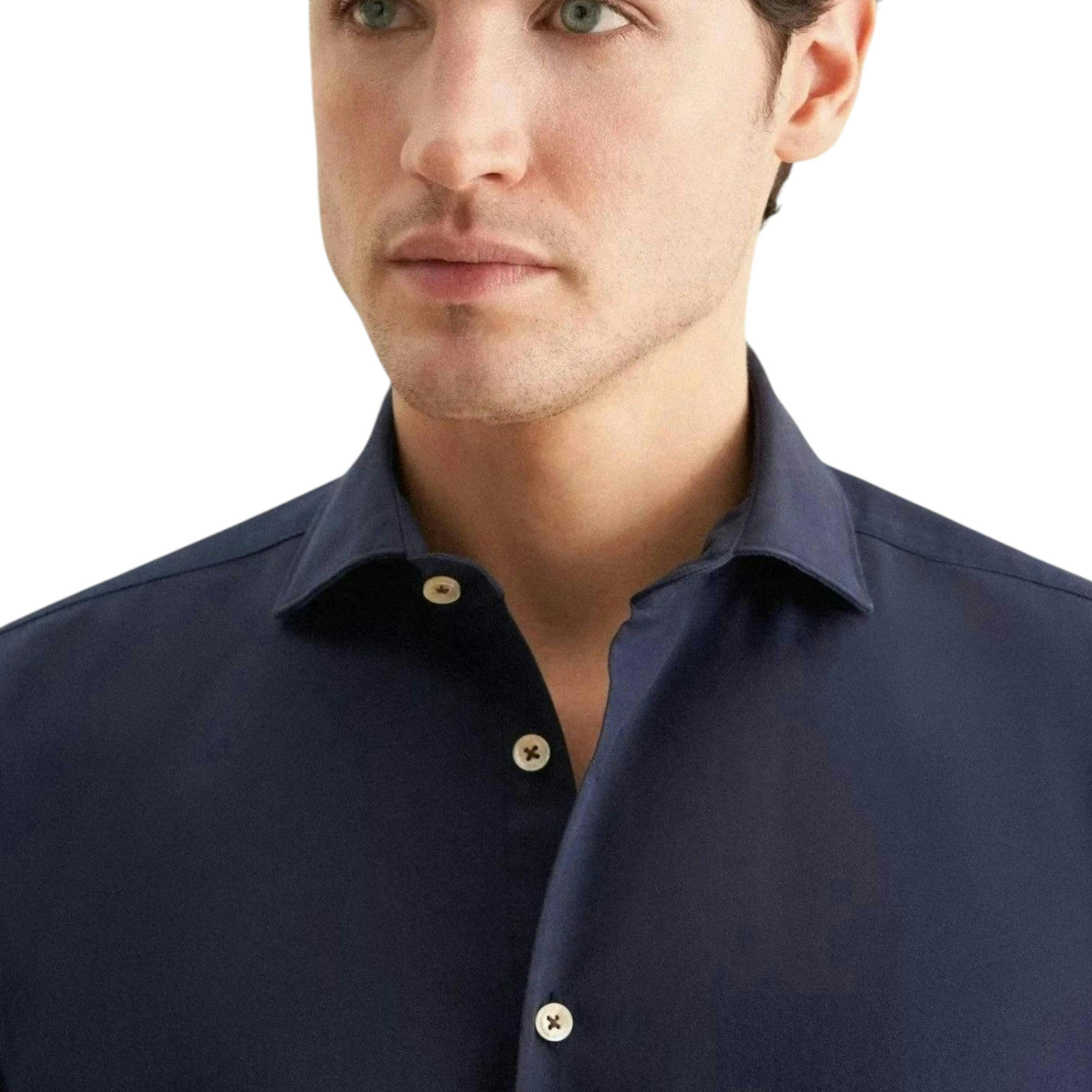 Seidensticker Regular Fit Spread Kent Casual Shirt Dark Blue , view 3 of 6