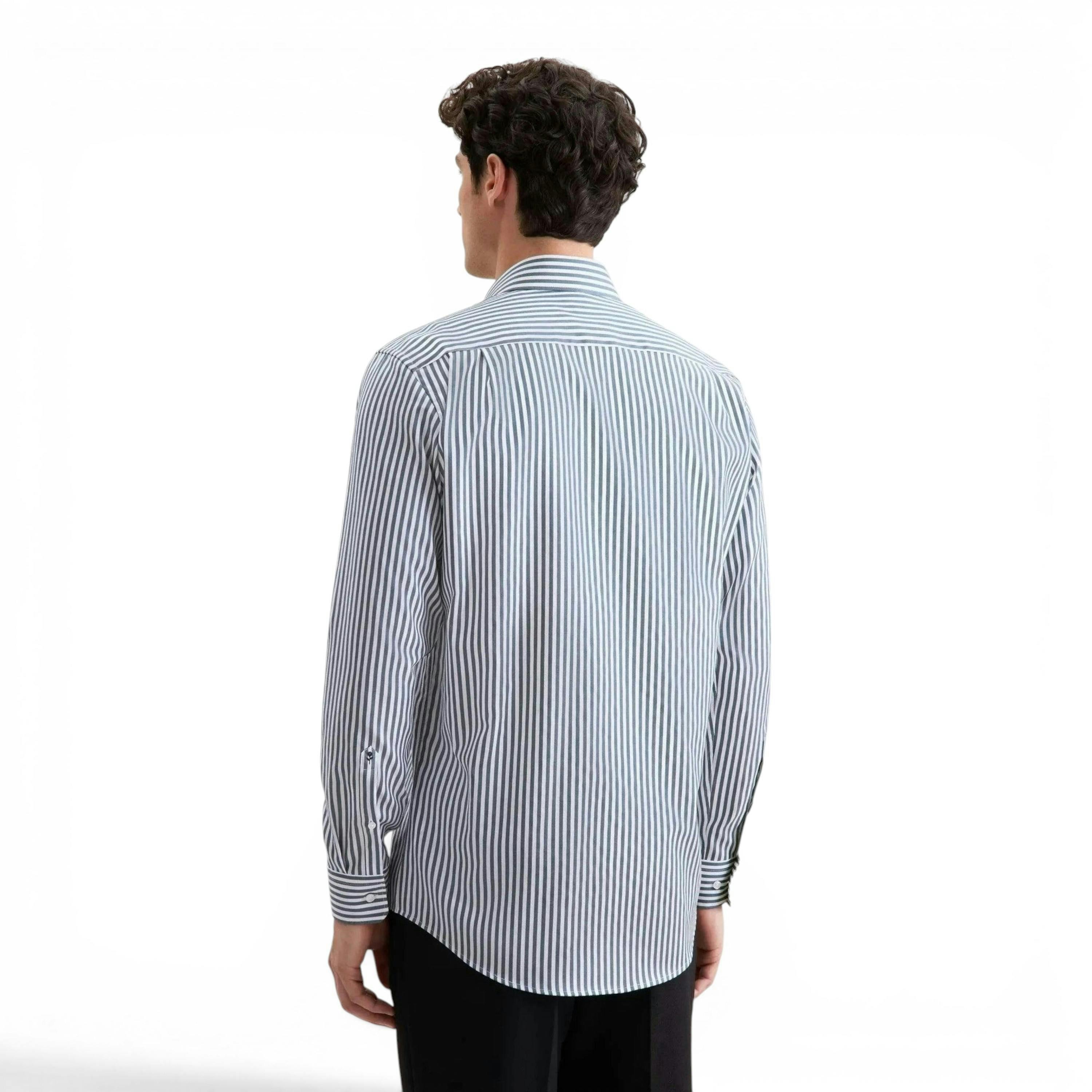 Seidensticker Regular Fit No Iron New Kent Striped Business Shirt Dark Teal , view 2 of 6