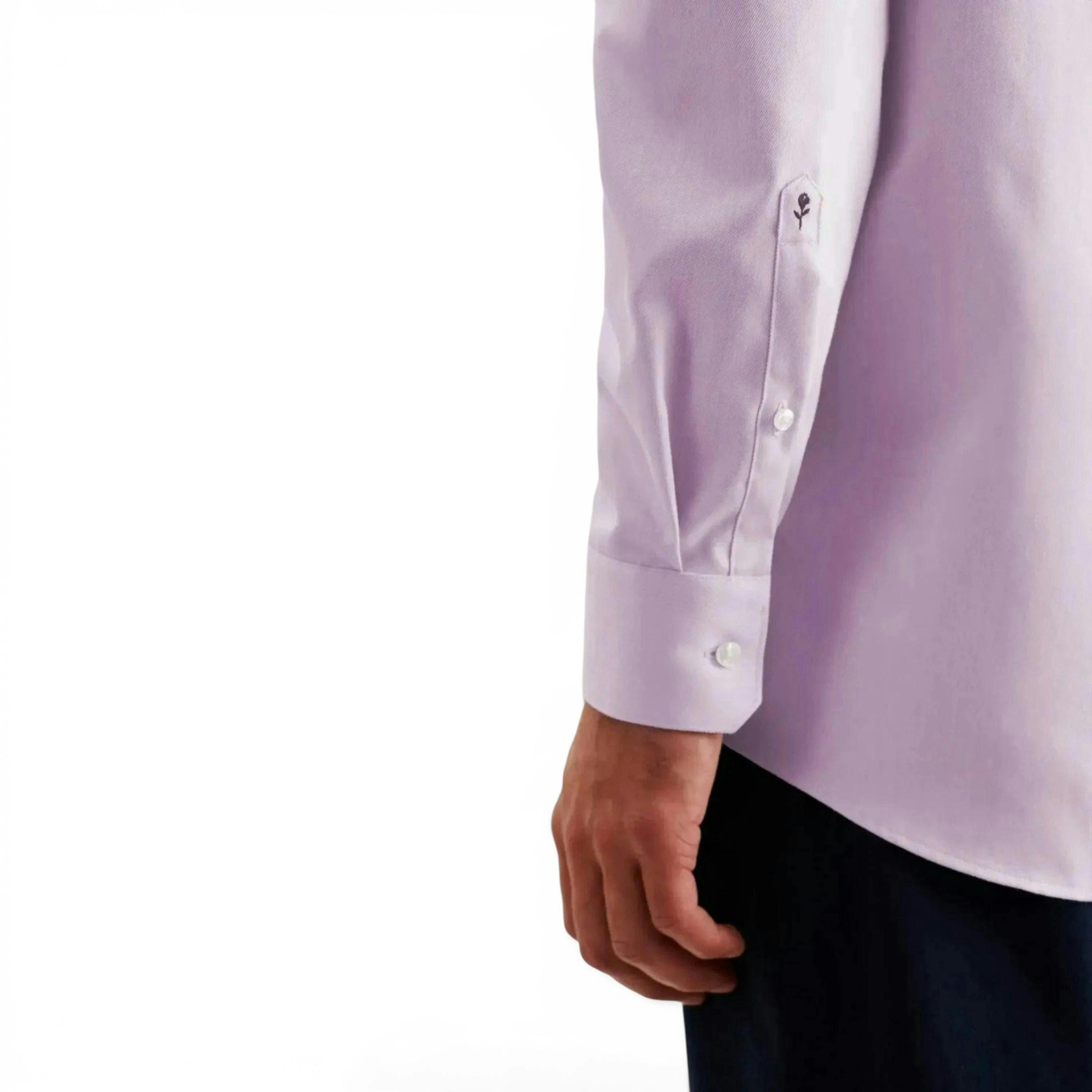 Seidensticker Regular Fit No Iron New Kent Business Shirt Light Purple , view 4 of 6