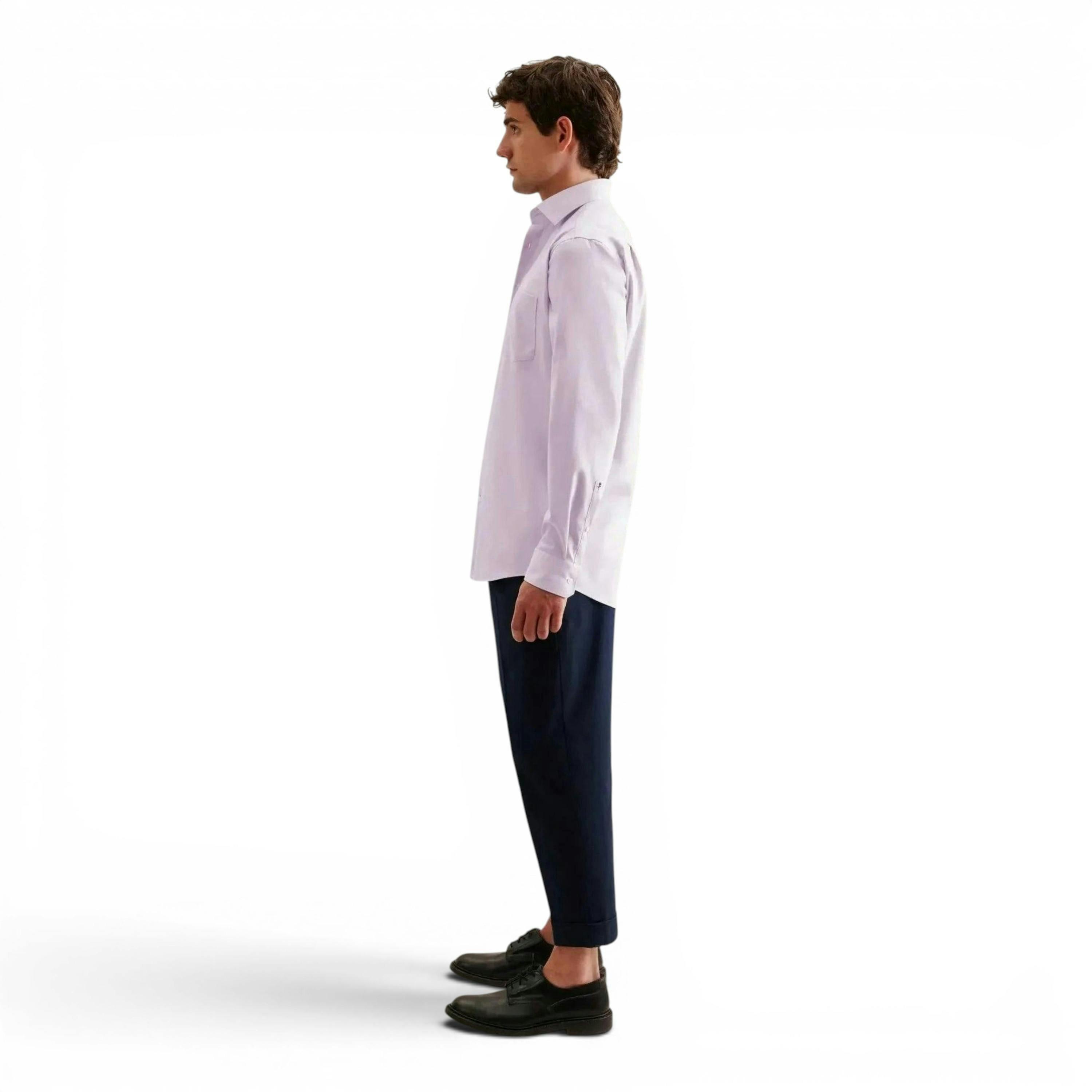 Seidensticker Regular Fit No Iron New Kent Business Shirt Light Purple , view 6 of 6
