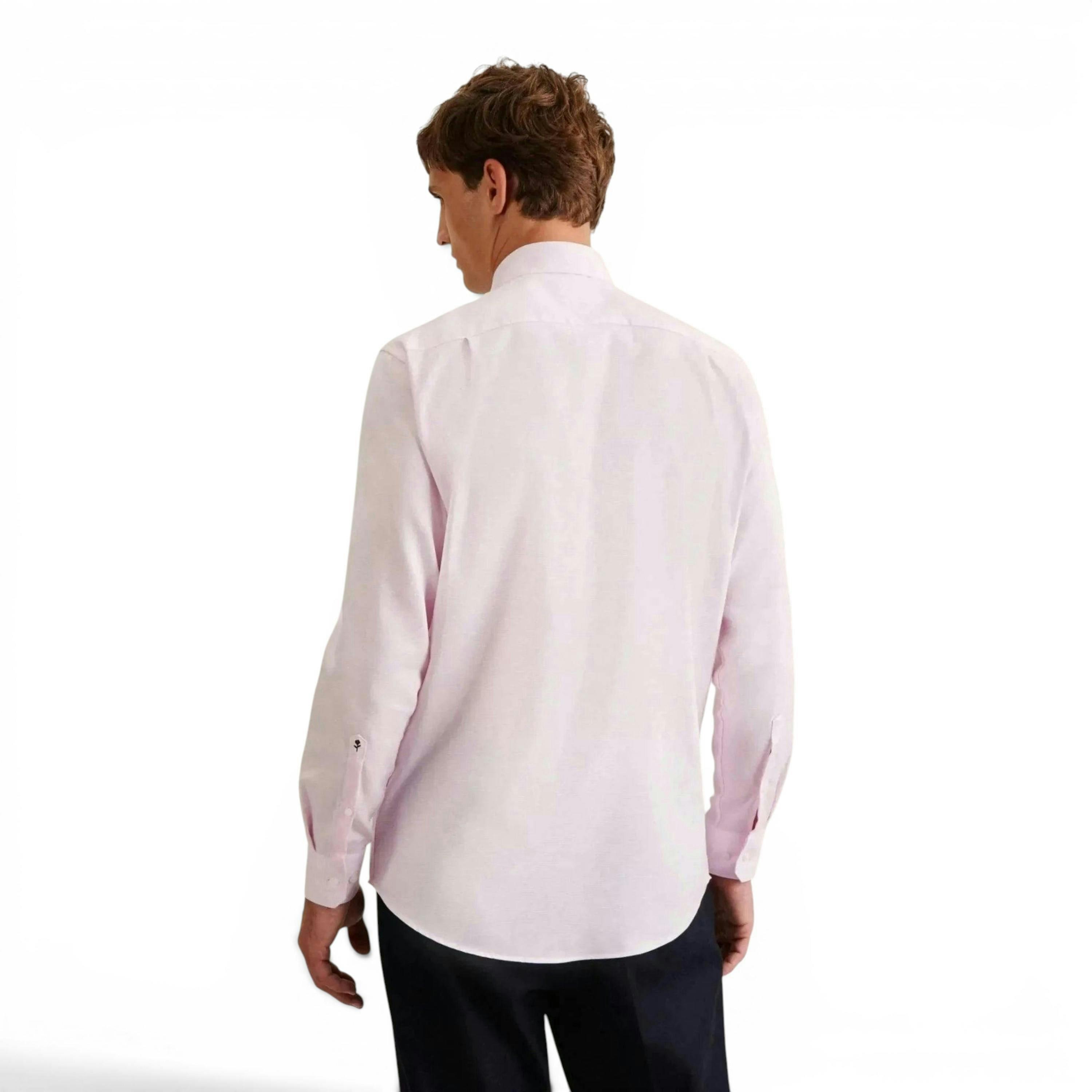 Seidensticker Regular Fit No Iron New Kent Structured Business Shirt Pink , view 2 of 6