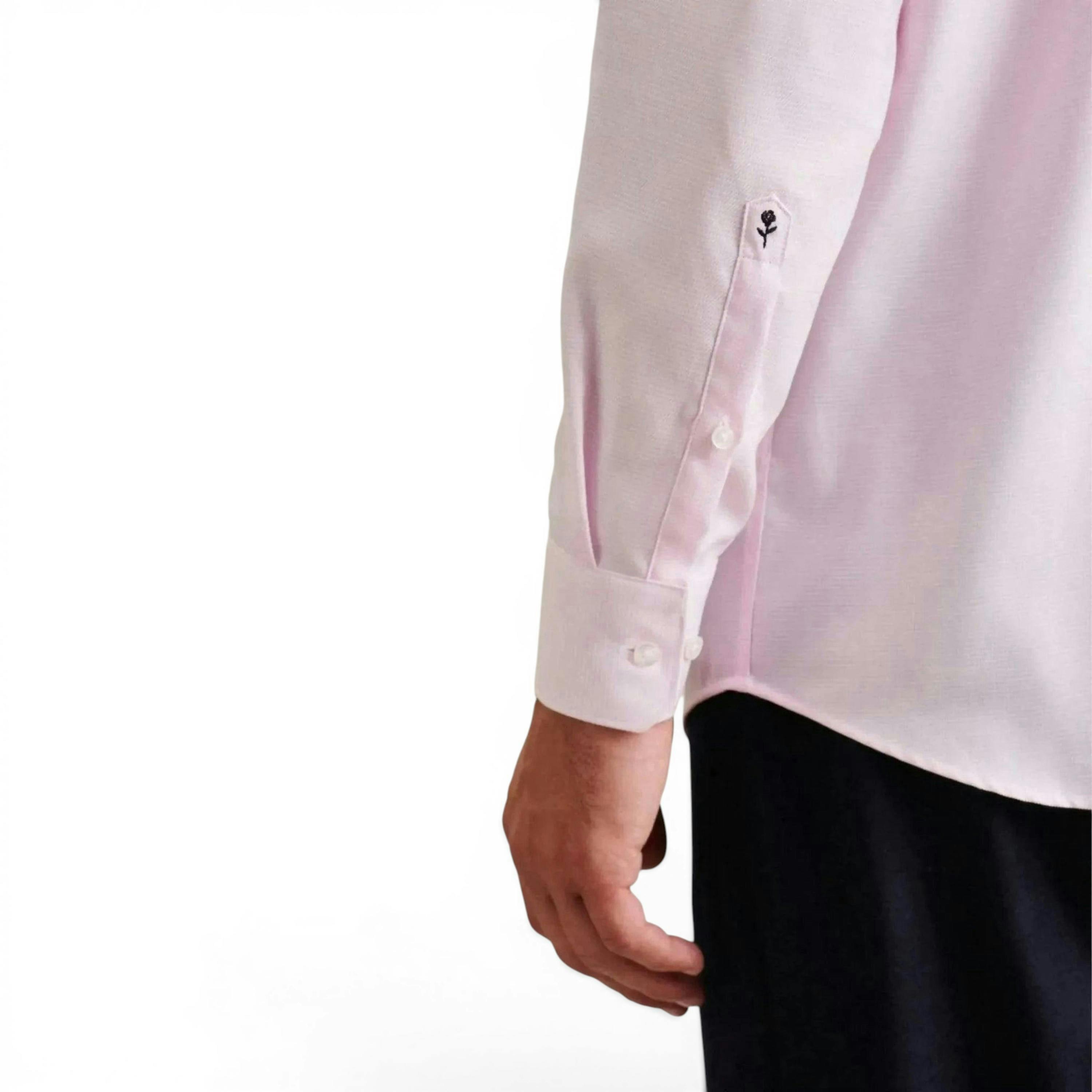 Seidensticker Regular Fit No Iron New Kent Structured Business Shirt Pink , view 4 of 6