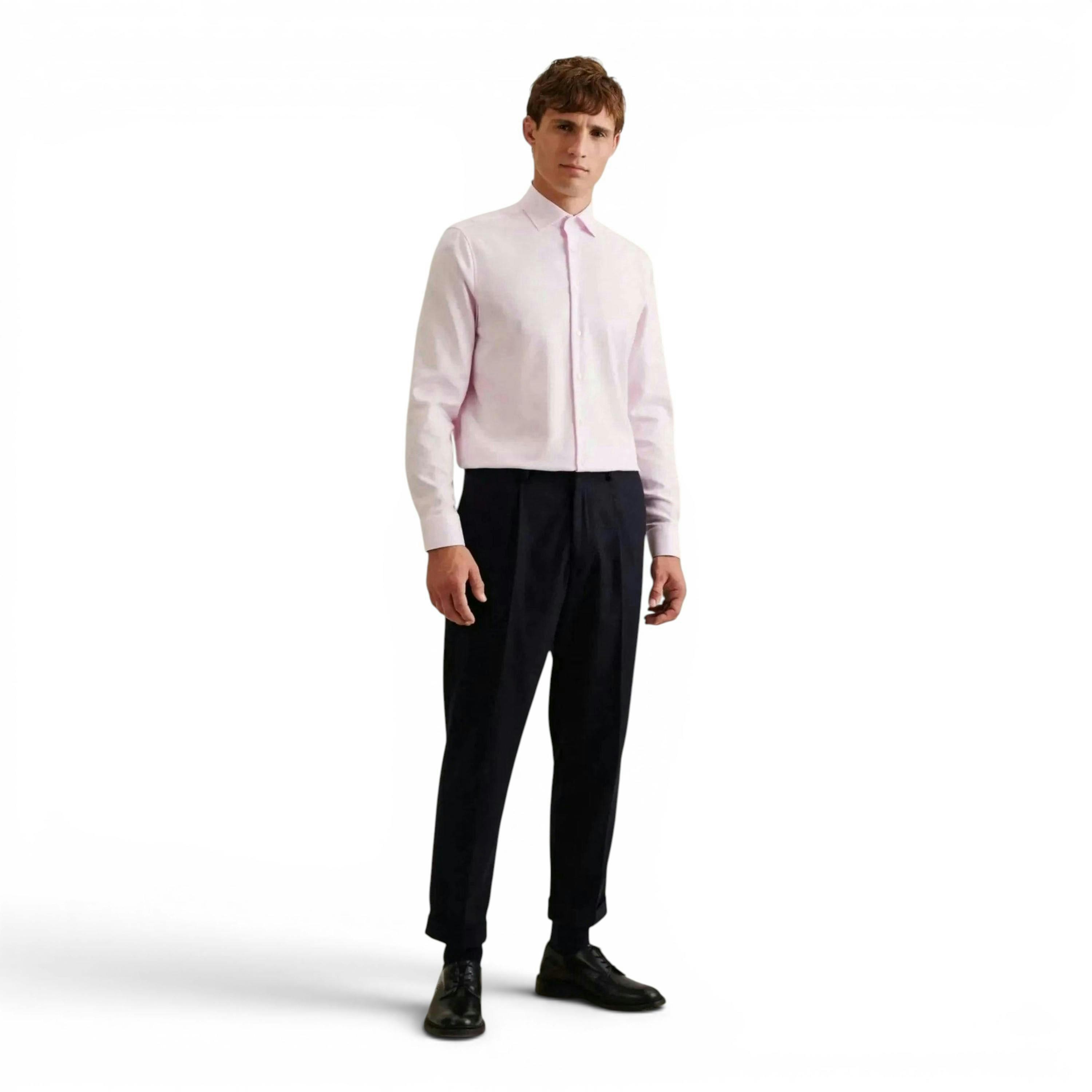 Seidensticker Regular Fit No Iron New Kent Structured Business Shirt Pink , view 5 of 6