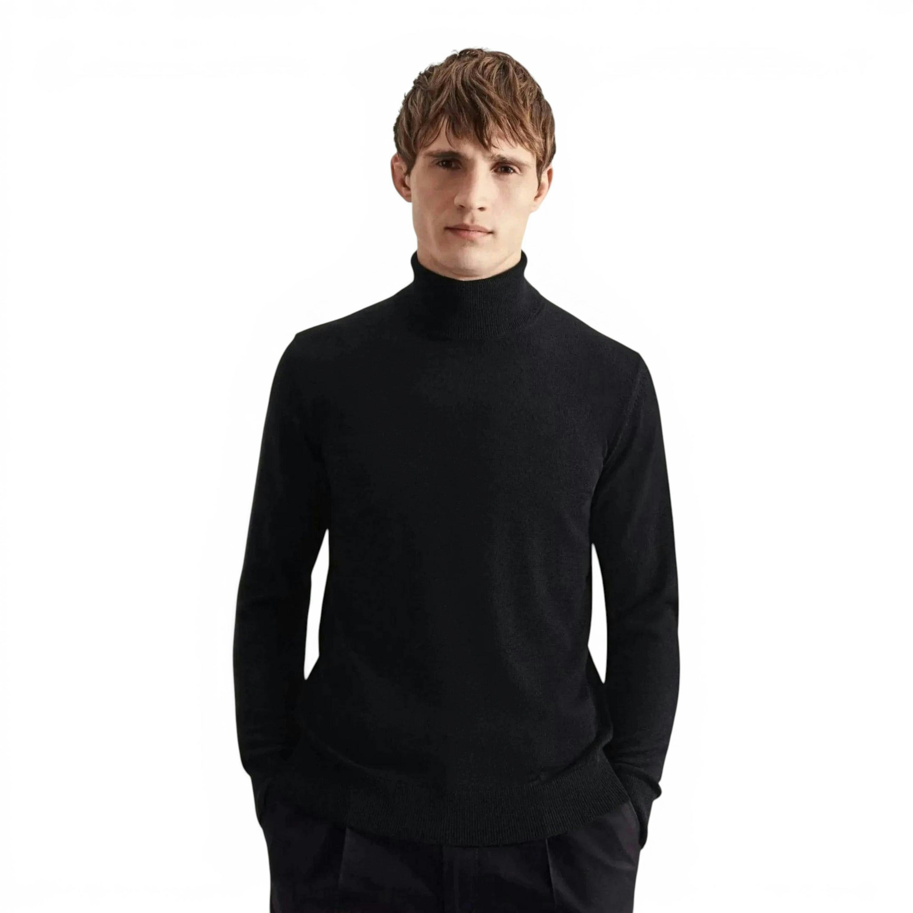 Seidensticker Merino Wool Roll Neck Knit Black , view 1 of 6