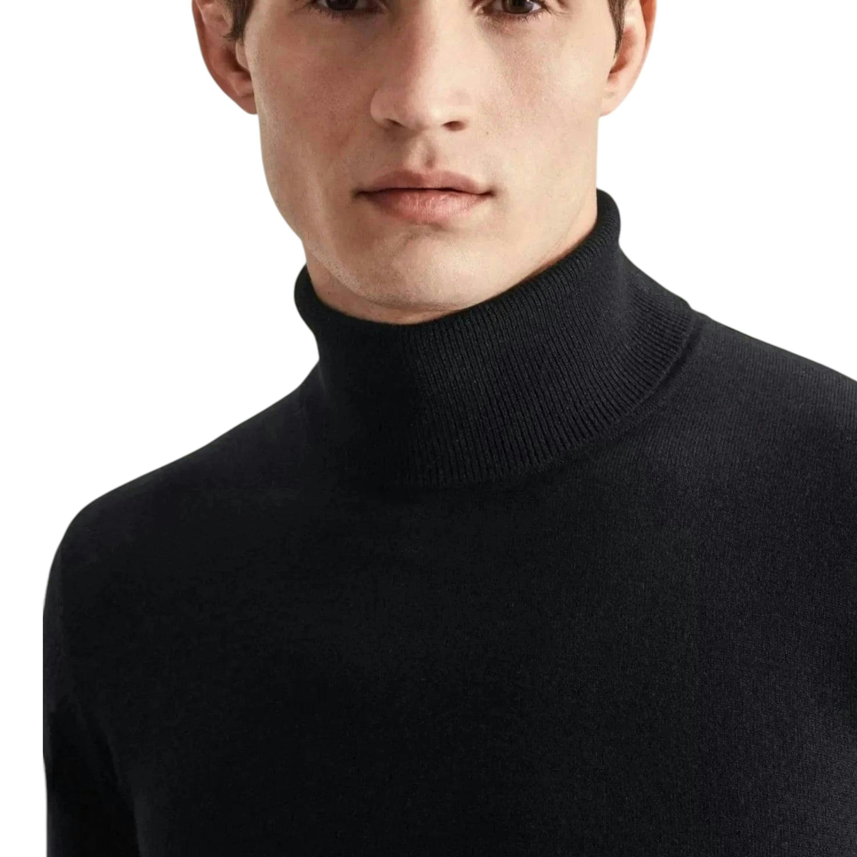 Seidensticker Merino Wool Roll Neck Knit Black , view 3 of 6