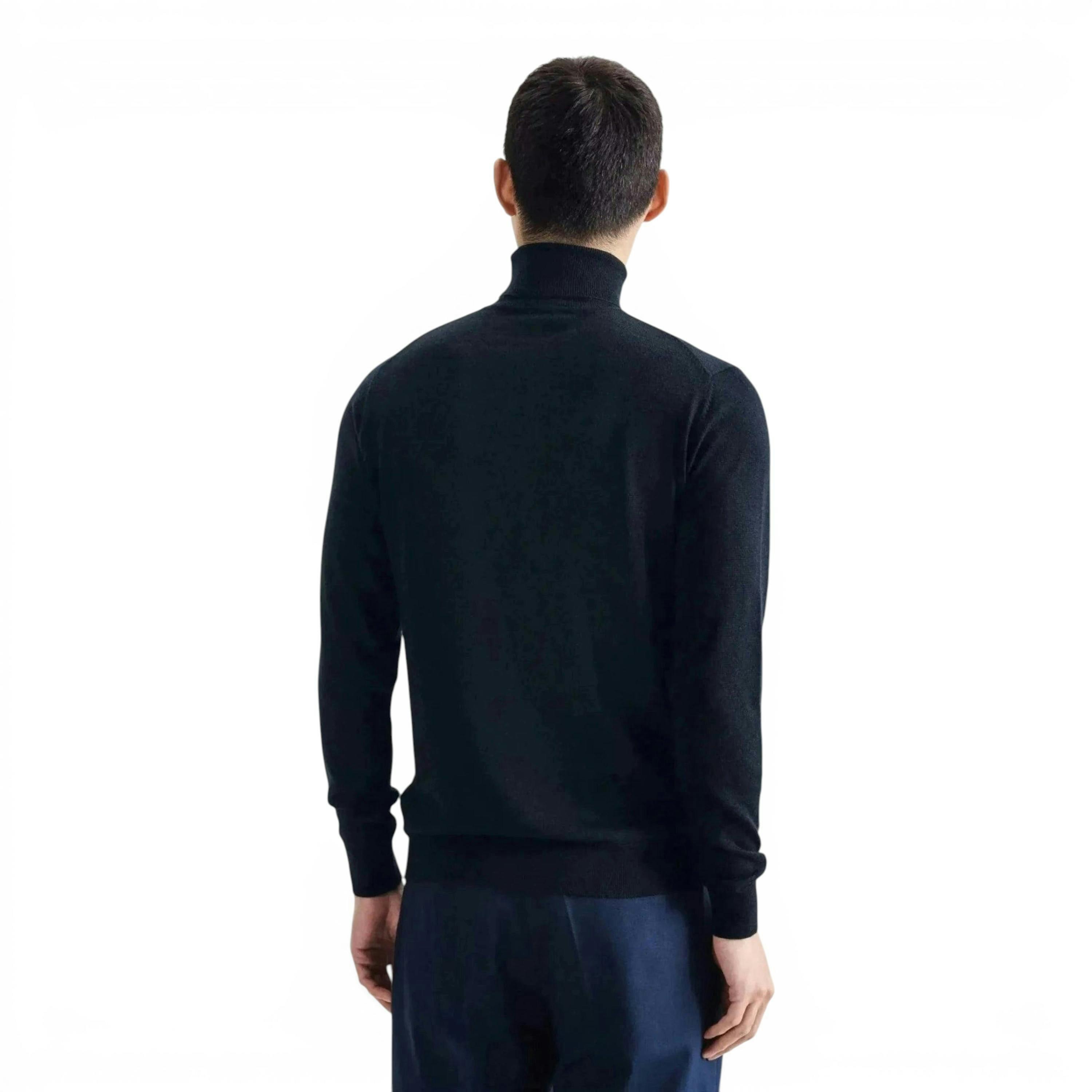 Seidensticker Merino Wool Roll Neck Knit Dark Blue , view 2 of 6