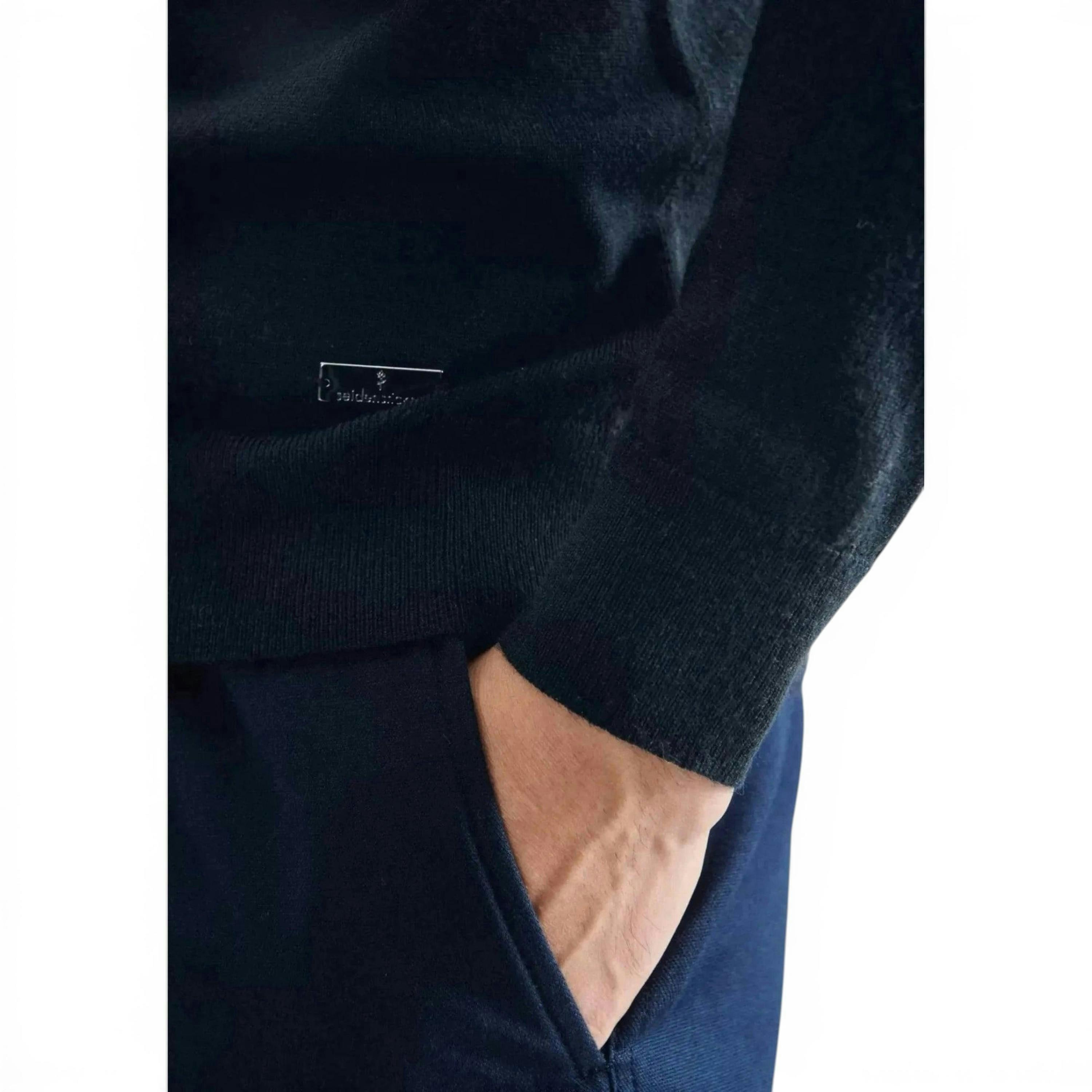 Seidensticker Merino Wool Roll Neck Knit Dark Blue , view 4 of 6