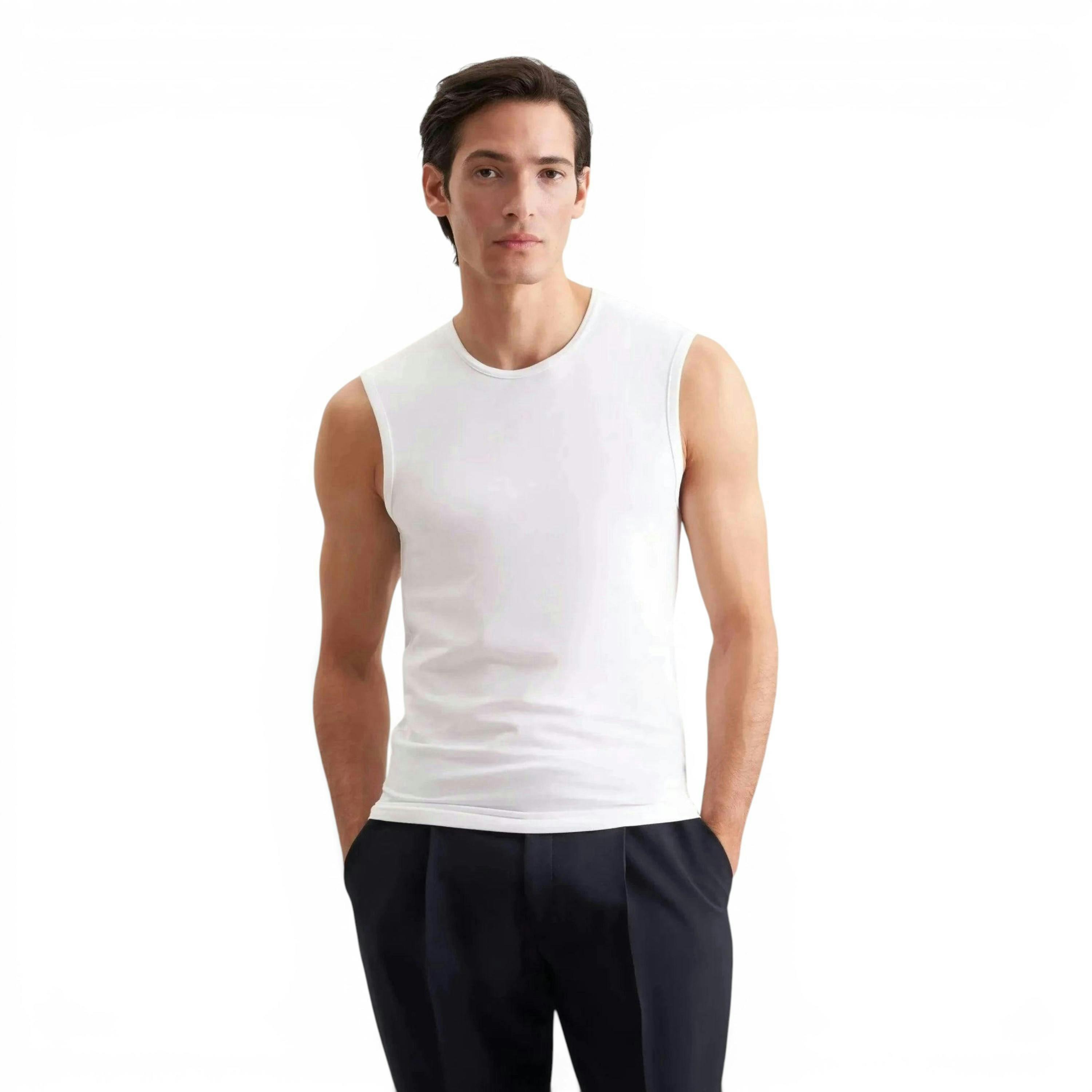 Seidensticker Stretch Cotton Vest White , view 1 of 6