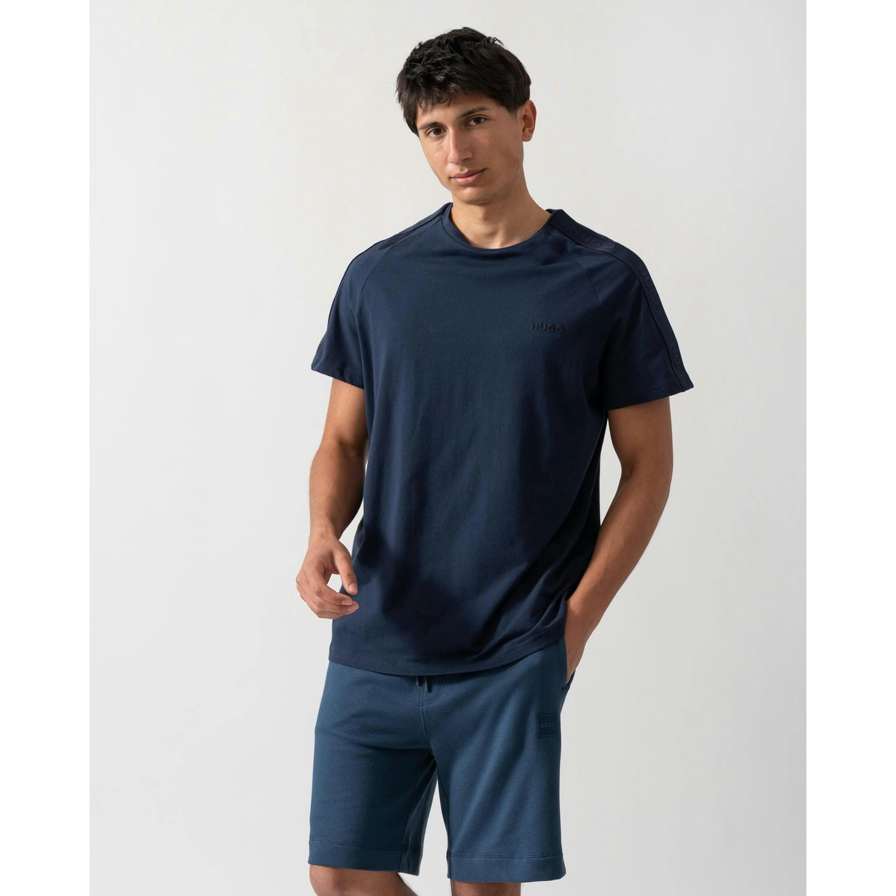 Hugo Boss Logo Tape T-Shirt  in Blue , view 1 of 4
