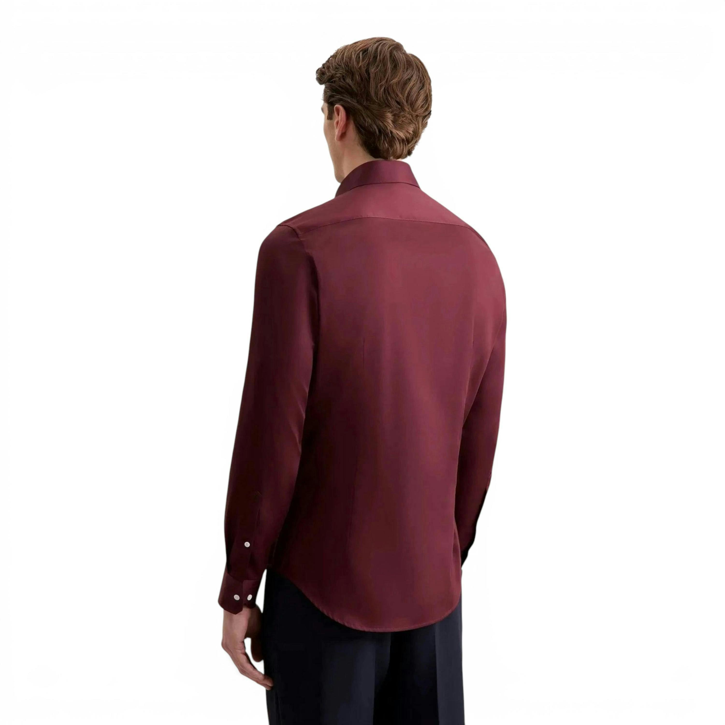 Seidensticker Shaped Fit Easy Iron New Kent Business Shirt Burgundy , view 2 of 6