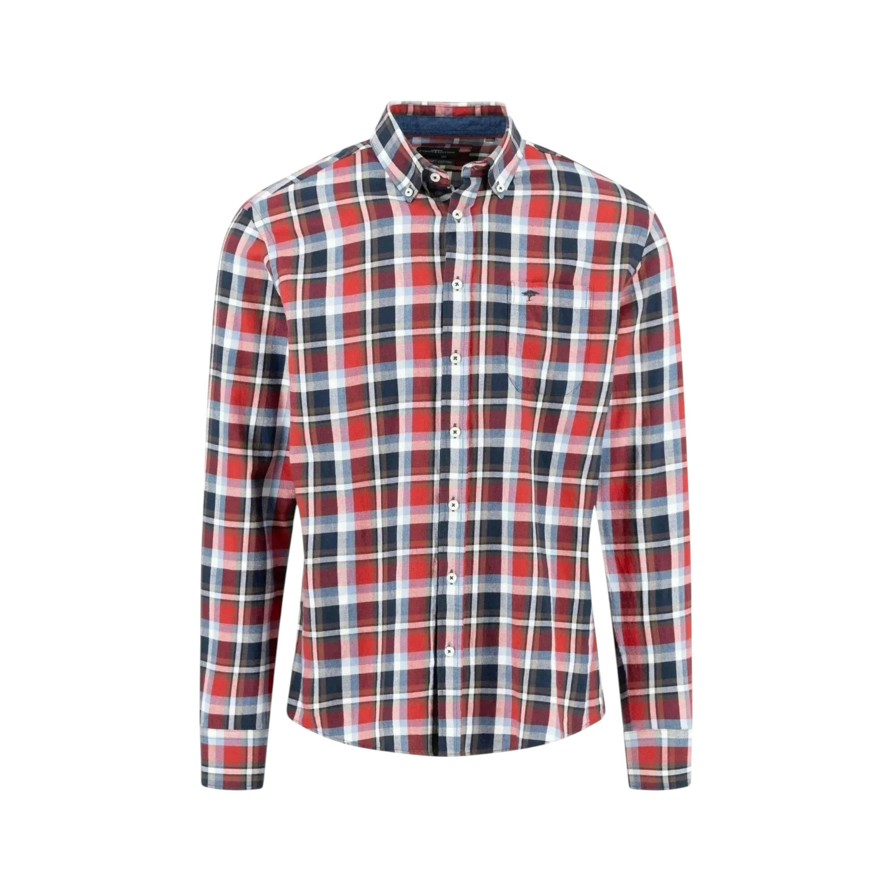 Multicolour Flannel Check Shirt Garnet Red , view 1 of 2