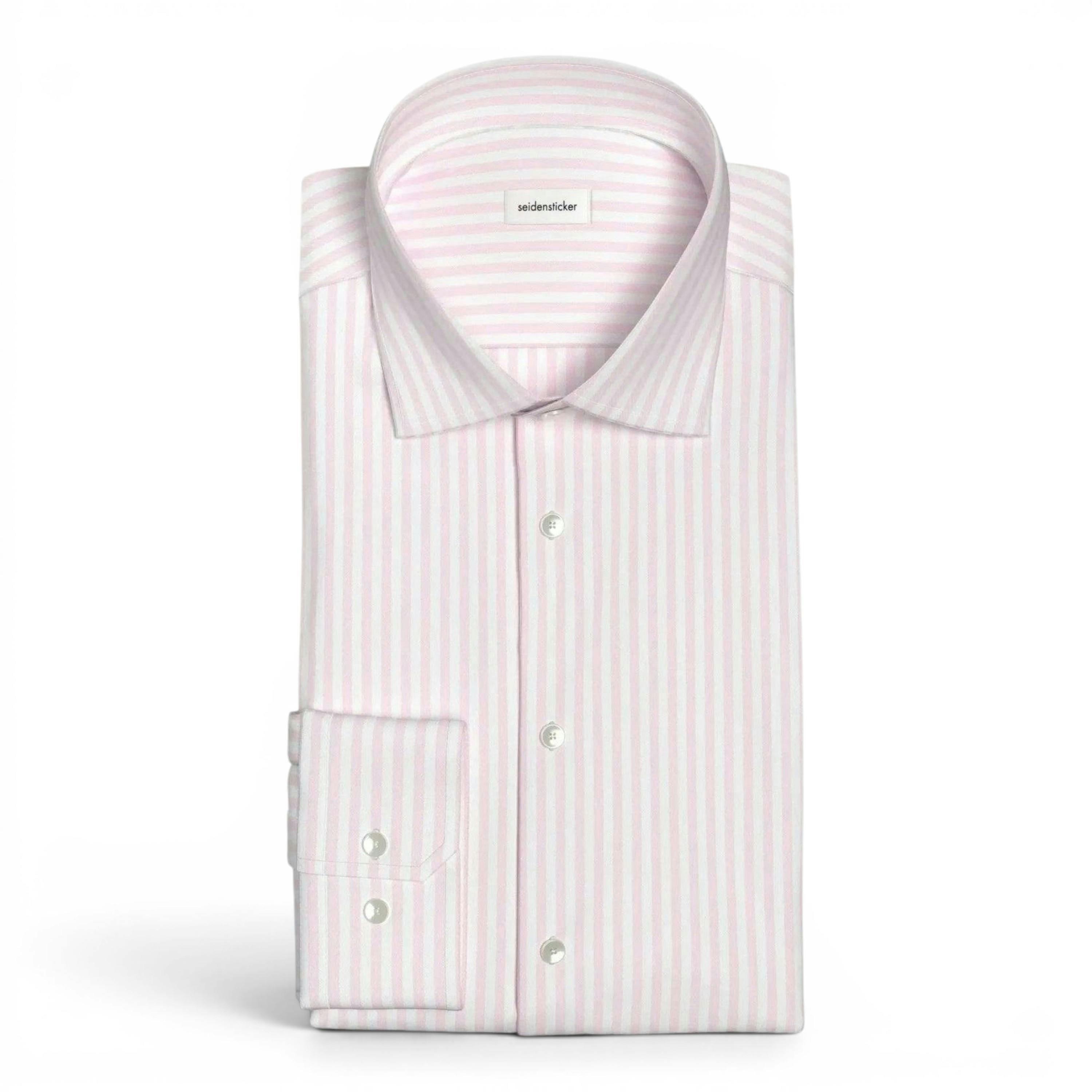 Seidensticker Shaped Fit No Iron New Kent Striped Business Shirt Pink , view 6 of 6
