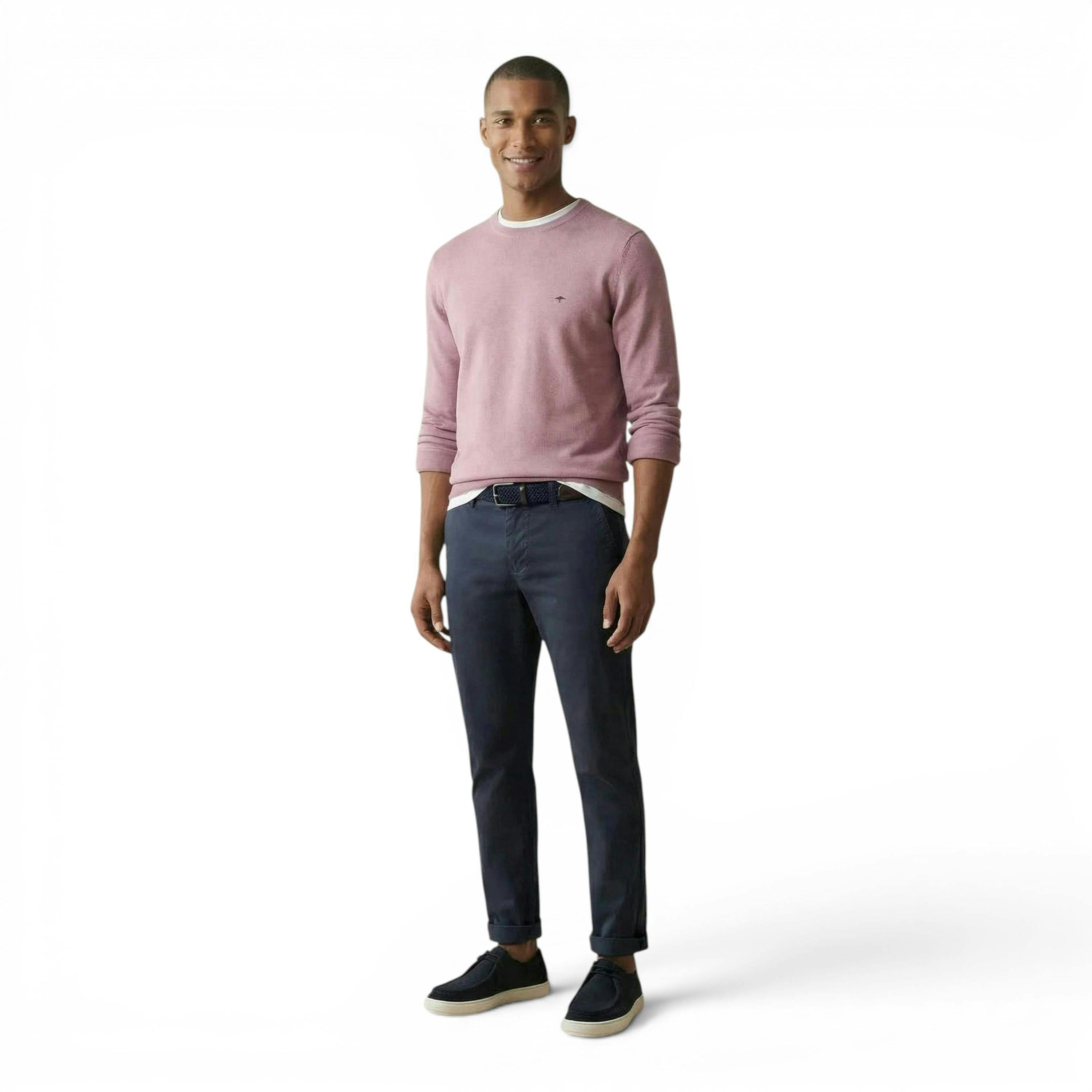 Fine Knit Cotton Crewneck Sweater Magnolia , view 3 of 5