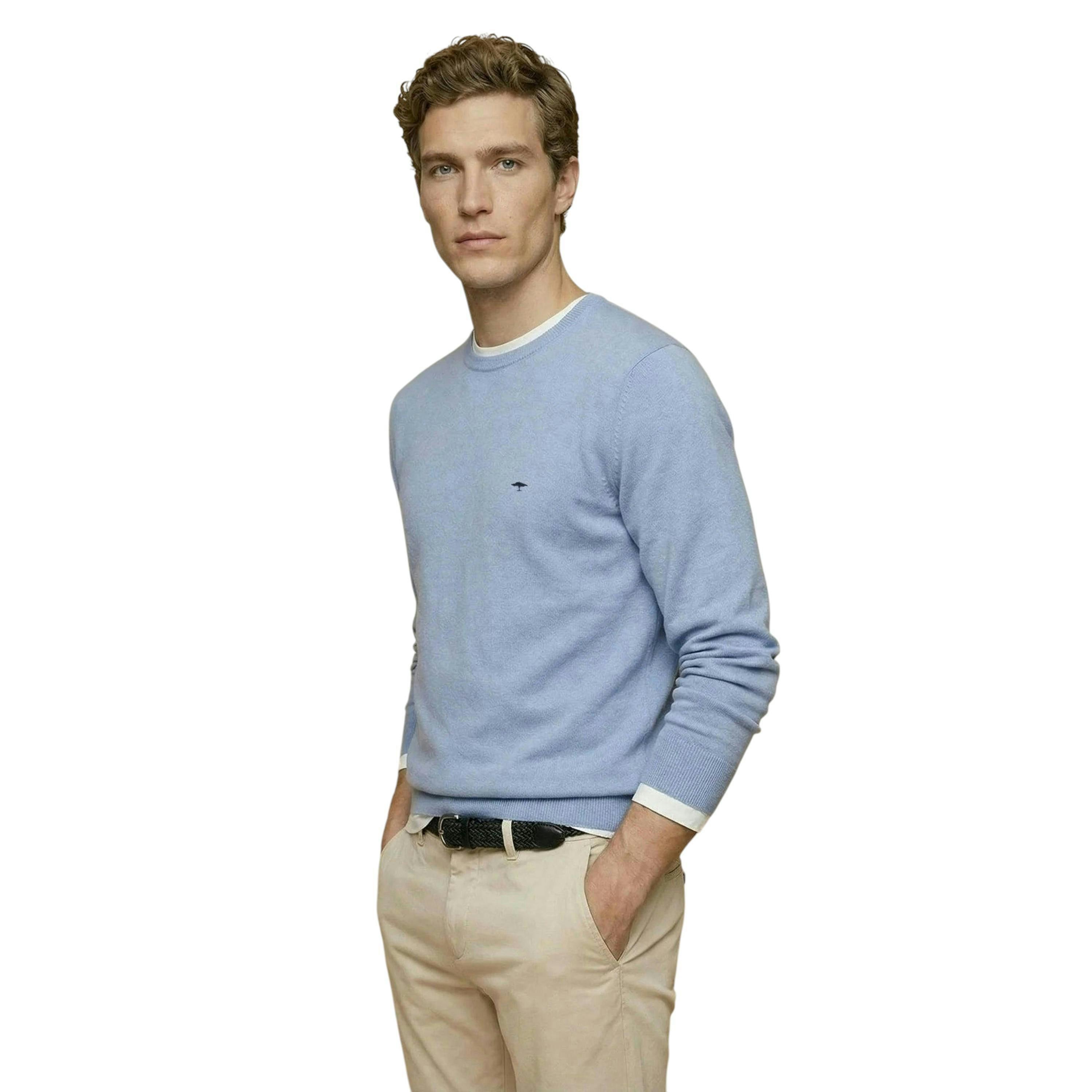 Fine Knit Cotton Crewneck Sweater New Breeze , view 2 of 5