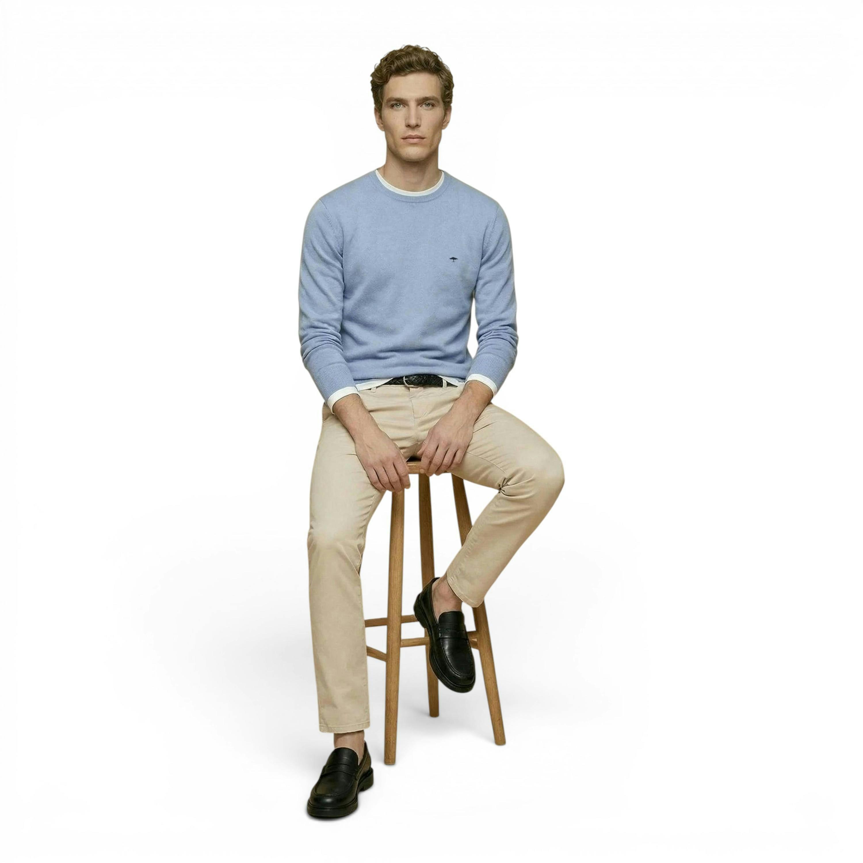 Fine Knit Cotton Crewneck Sweater New Breeze , view 4 of 5