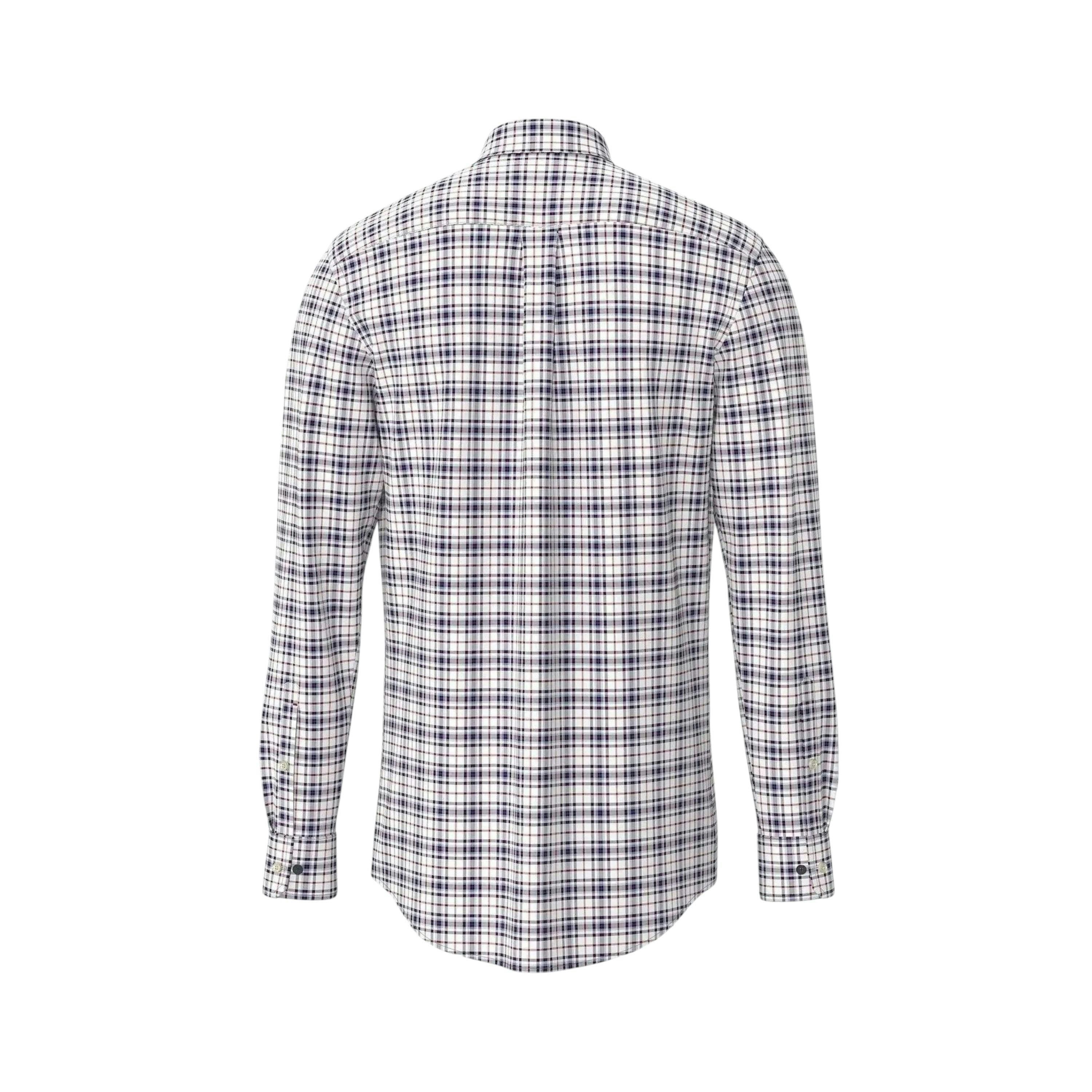 Washed Oxford Check Shirt Aubergine , view 2 of 2