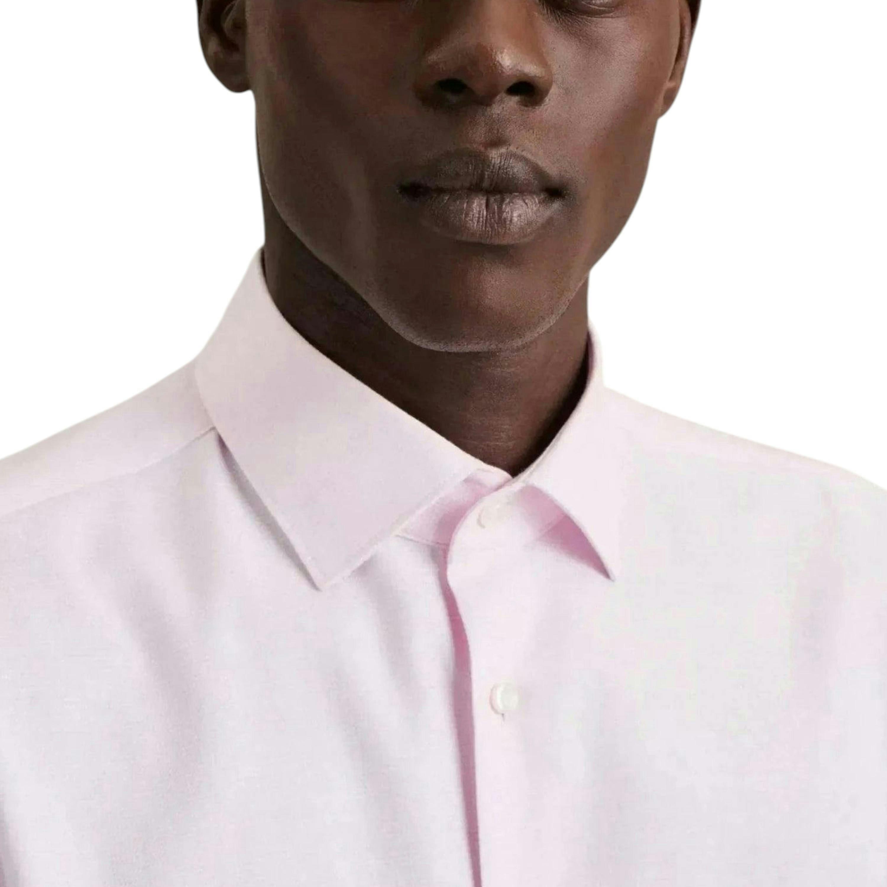 Seidensticker Shaped Fit No Iron New Kent Structured Business Shirt Pink , view 3 of 6